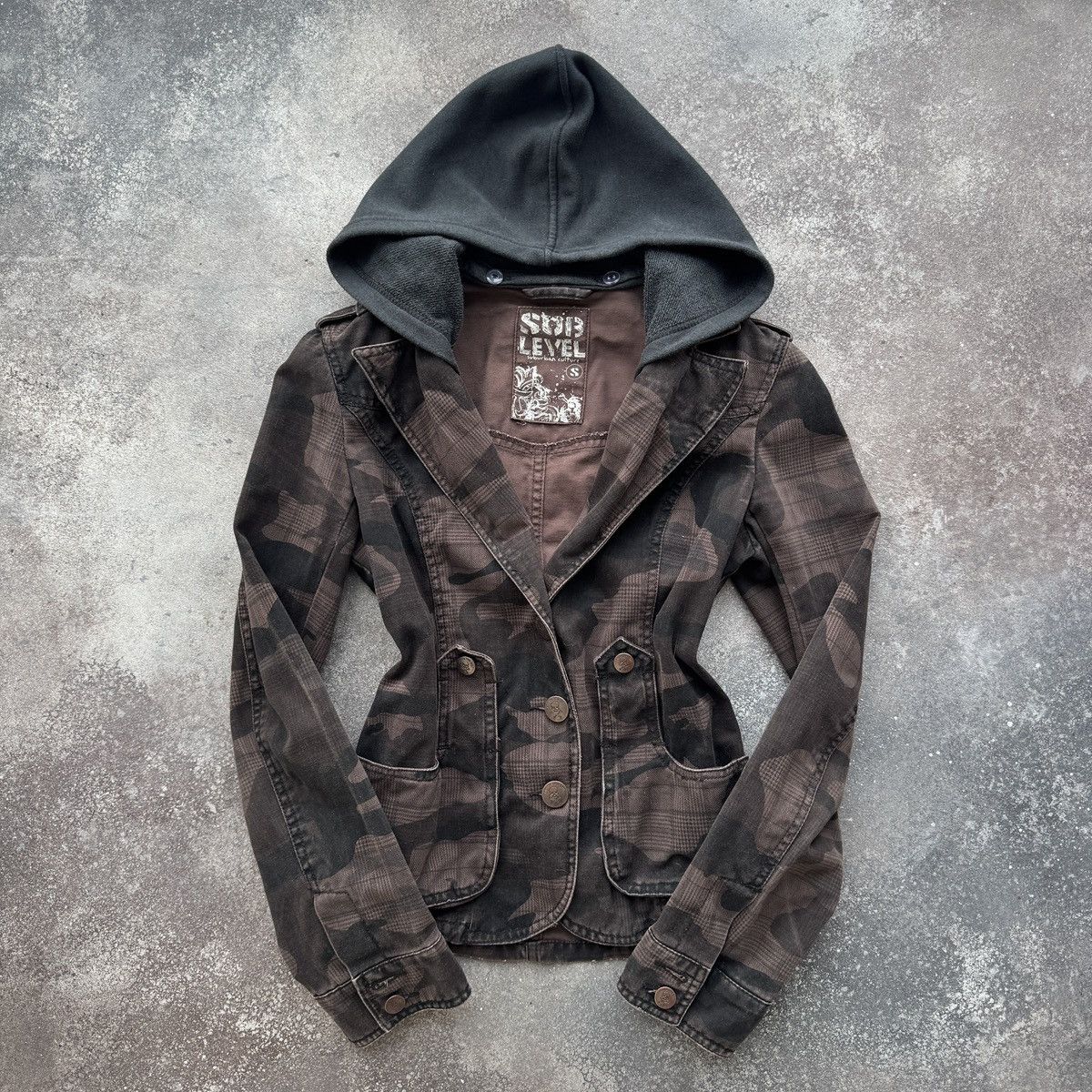 Hysteric Glamour Y2K Grunge Vintage Camo Hooded Jacket Size S / US 4 / IT 40 - 1 Thumbnail