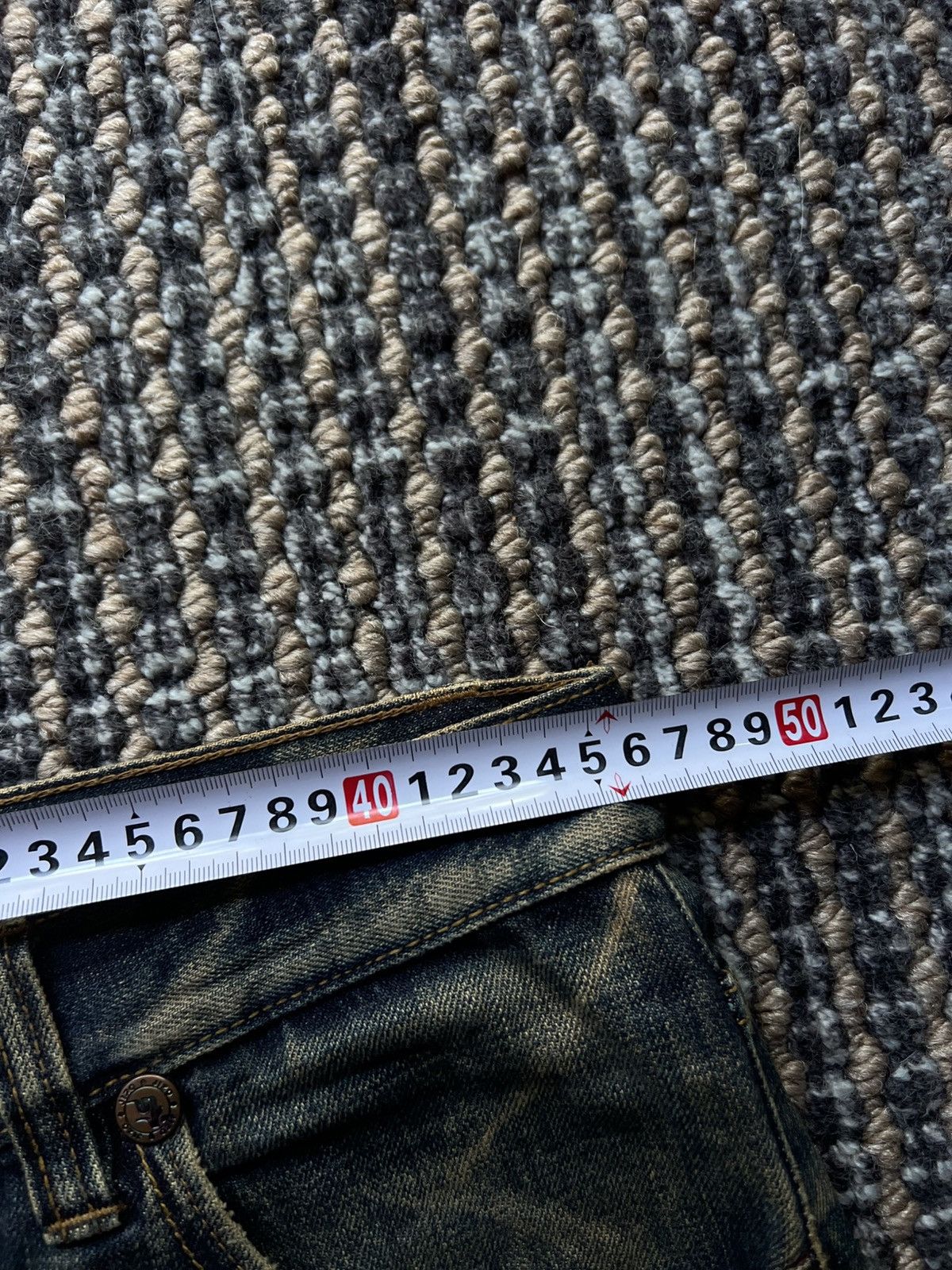 Japanese Brand 00’s Nippon Blue Embroided Washed Archive Baggy Jeans Y2K Size US 34 / EU 50 - 8 Thumbnail