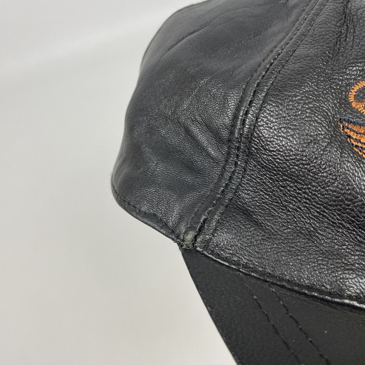 Vintage 1990's Vintage Harley Davidson USA Leather Hat Cap Eagle Size ONE SIZE - 10 Thumbnail