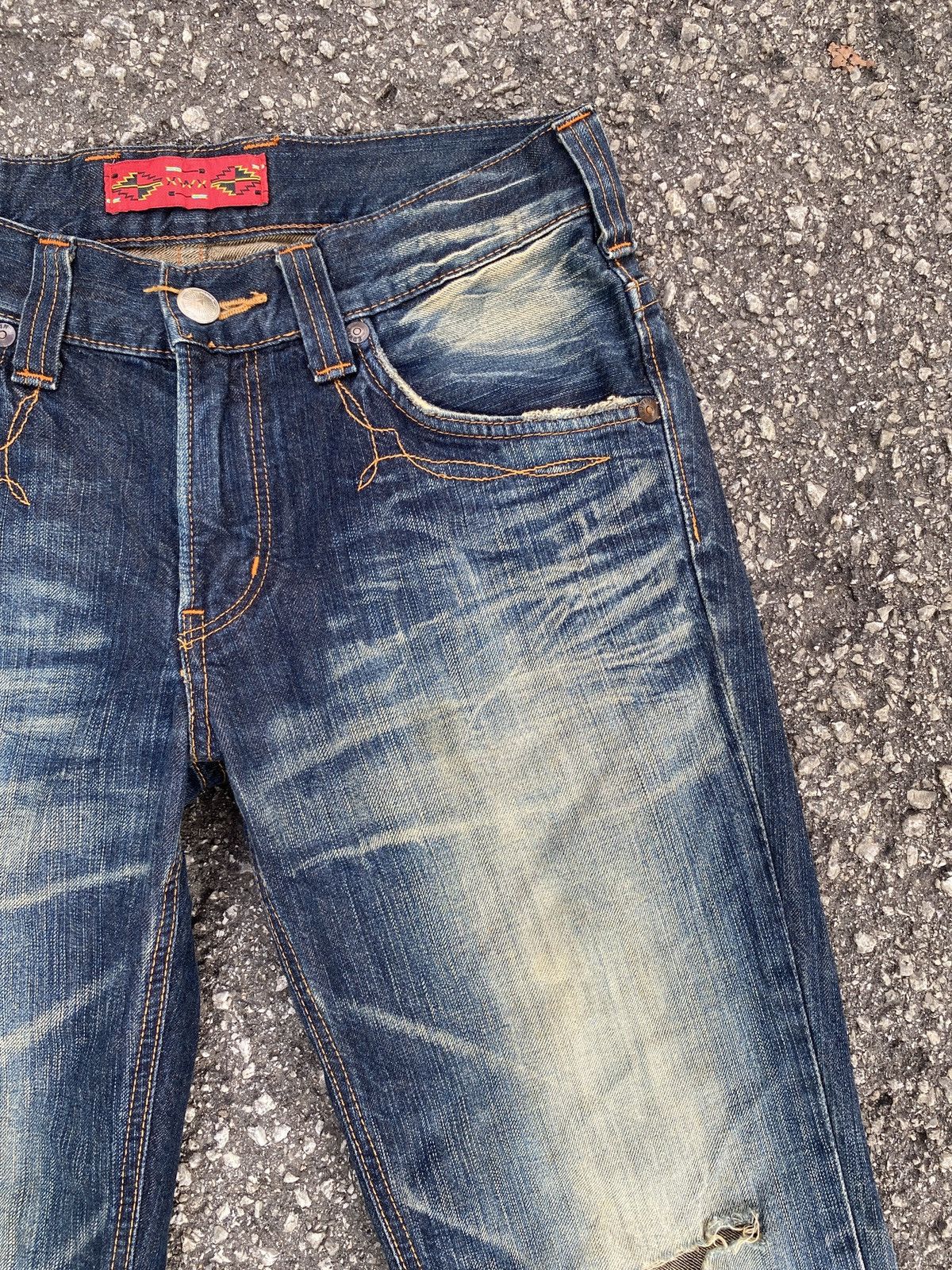 Cowboy Equipment × Edwin × Japanese Brand Edwin Claws Mark Design Flare Distressed Western Cowboycore Size US 32 / EU 48 - 9 Thumbnail