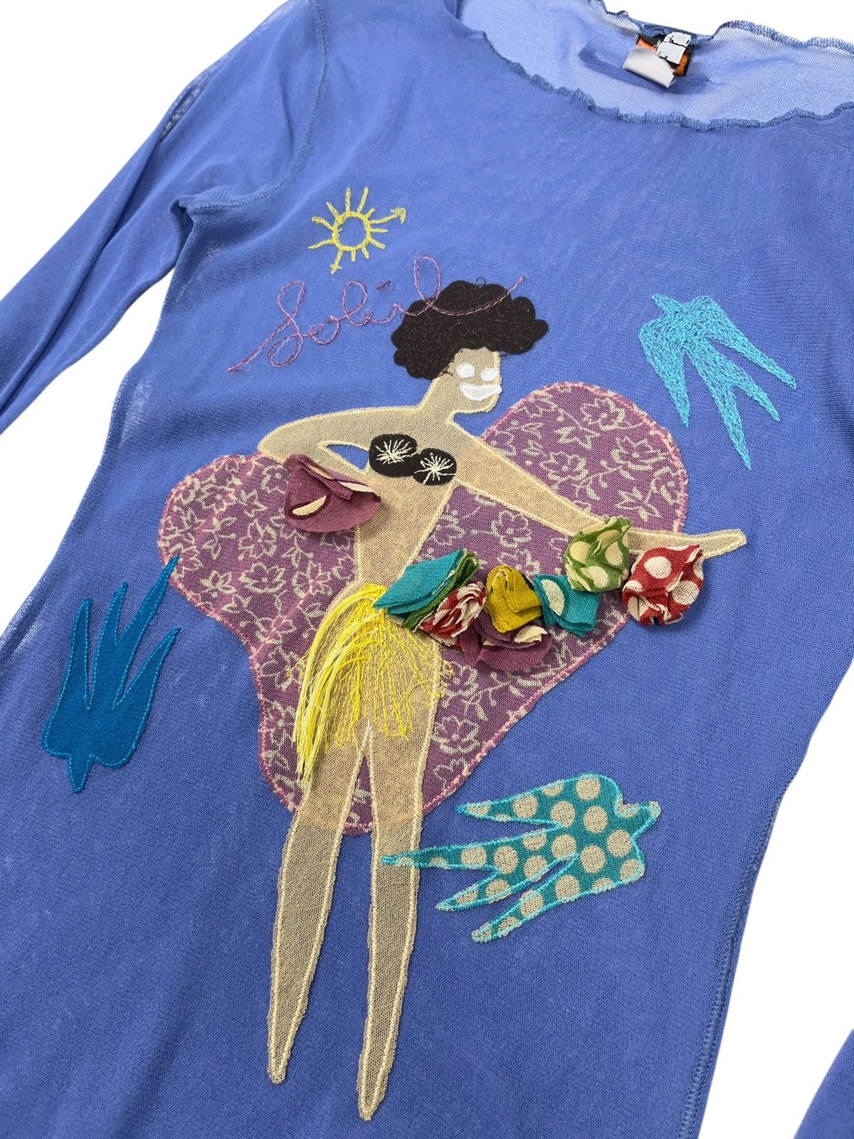 Jean Paul Gaultier Vintage Jean Paul Gaultier Soleil Hawaiian Girl Mesh Top Size S / US 4 / IT 40 - 5 Thumbnail