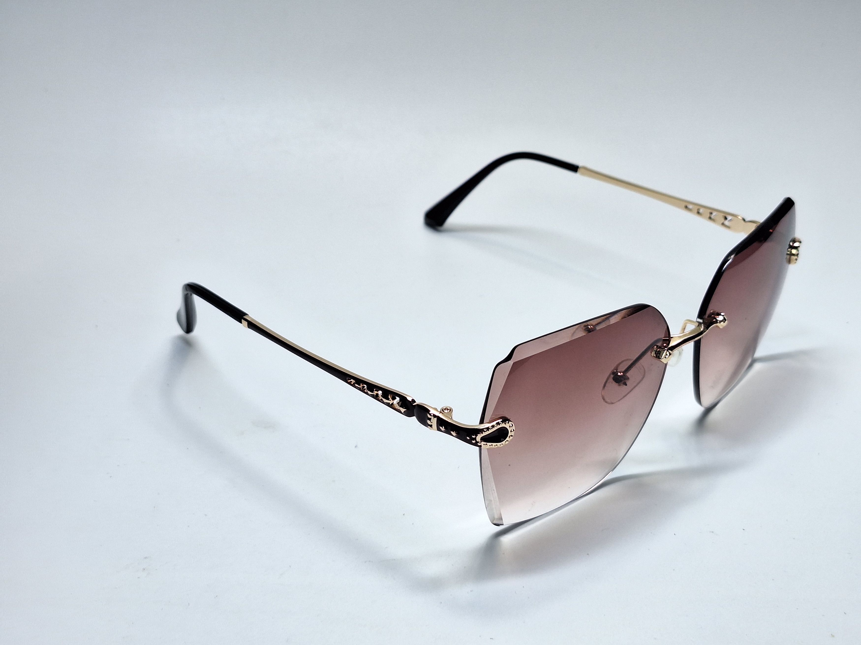 Vintage 00s Japan Vintage Jewel Filigree Rimless Wrap Sunglasses Size ONE SIZE - 2 Thumbnail