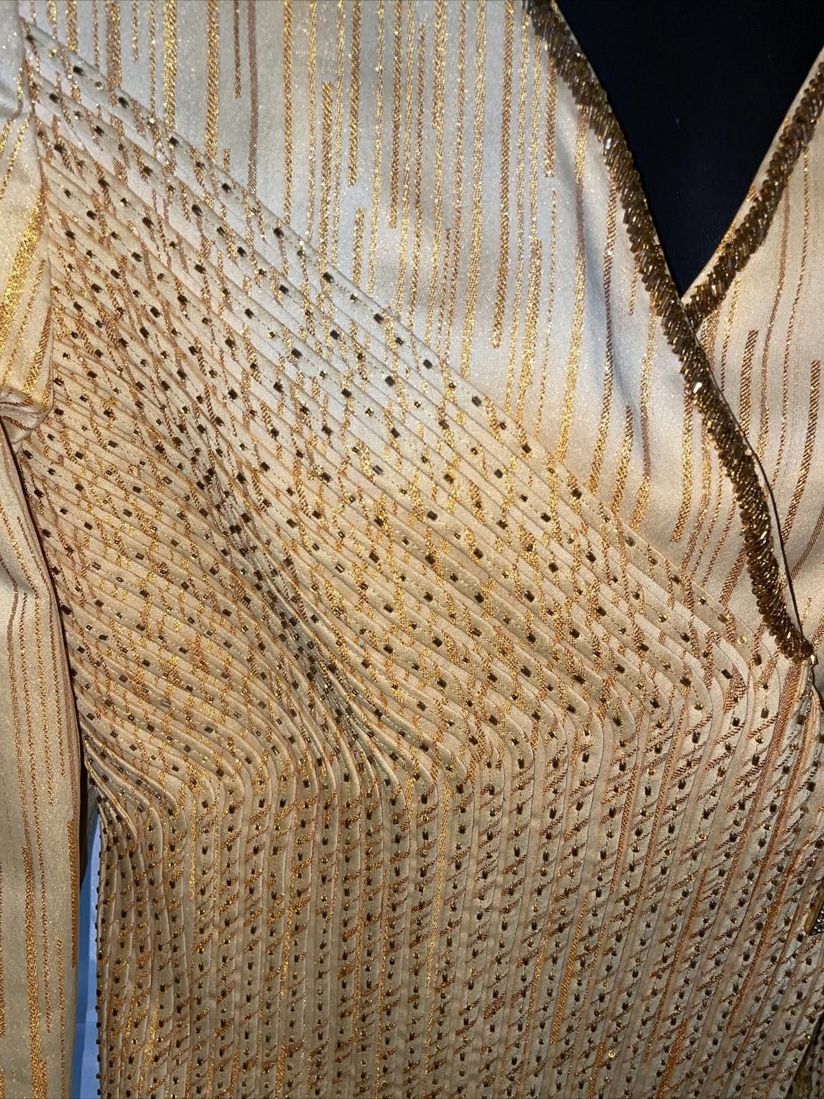 Other Donna Vinci Gold Beaded Embroidered Blazer Jacket Sz 6 Size M / US 6-8 / IT 42-44 - 5 Thumbnail