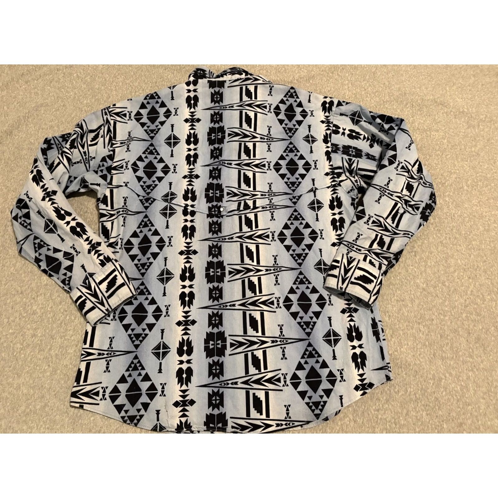 Vintage VINTAGE Panhandle Slim Shirt Western Mens Large Blue Pearl Snap Aztec Cowboy Size US L / EU 52-54 / 3 - 4 Thumbnail