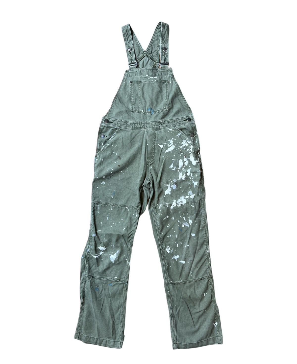 Patagonia Patagonia Hemp Canvas Double Knee Bib Overalls Green Paint Size 28" / US 6 / IT 42 - 1 Thumbnail