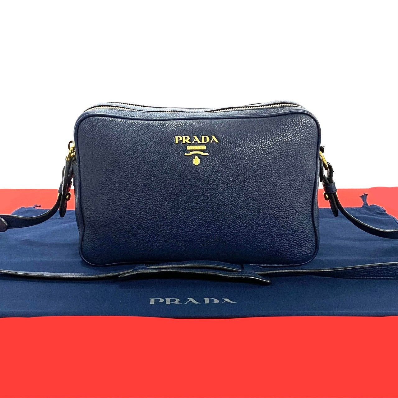 Prada Prada Shoulder Bag Blue Leather Size ONE SIZE - 1 Thumbnail