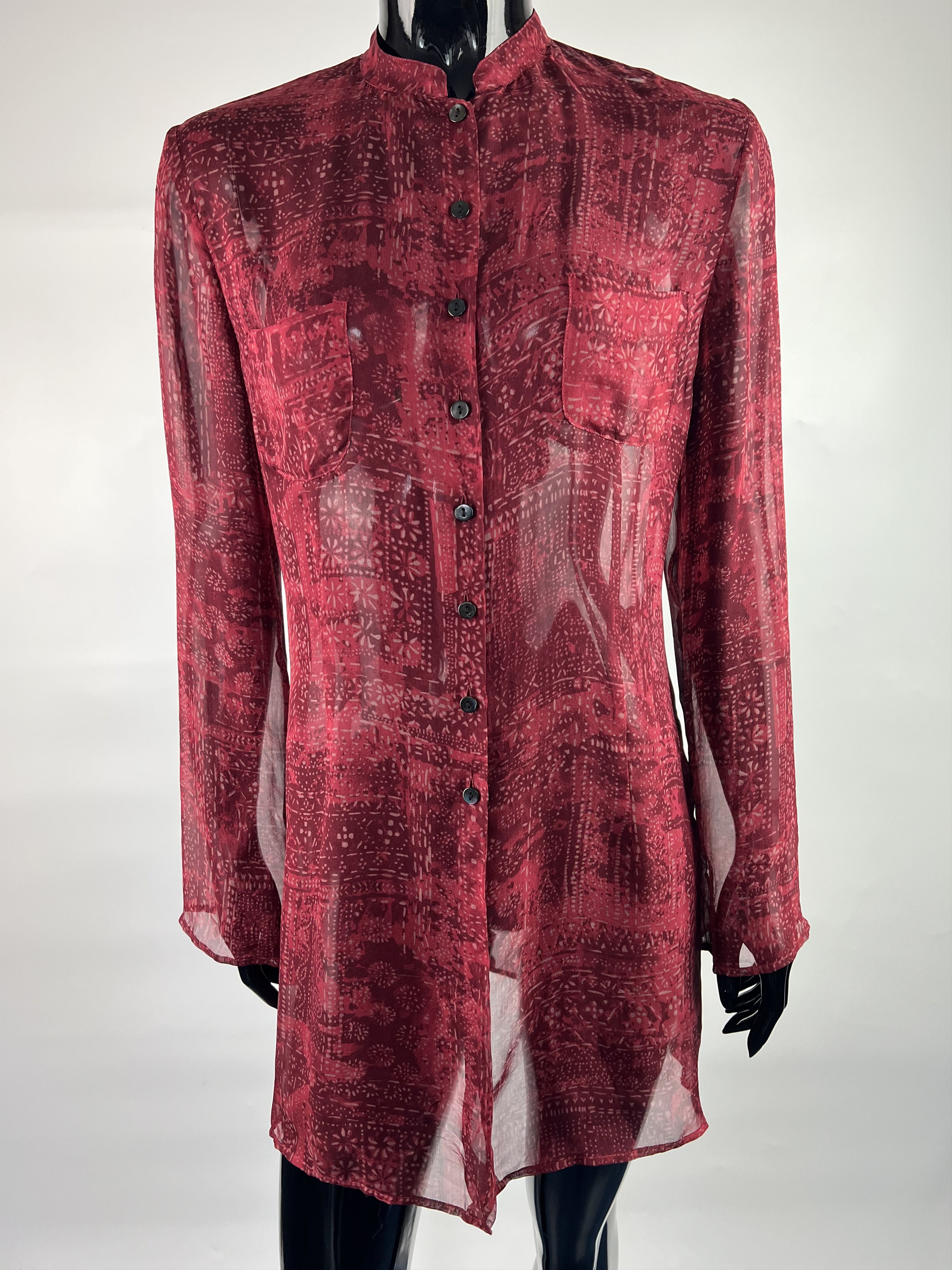 Cacharel × SikSilk Cacharel Button Up Silk Blouse Red Size 42/10 Size M / US 6-8 / IT 42-44 - 5 Thumbnail