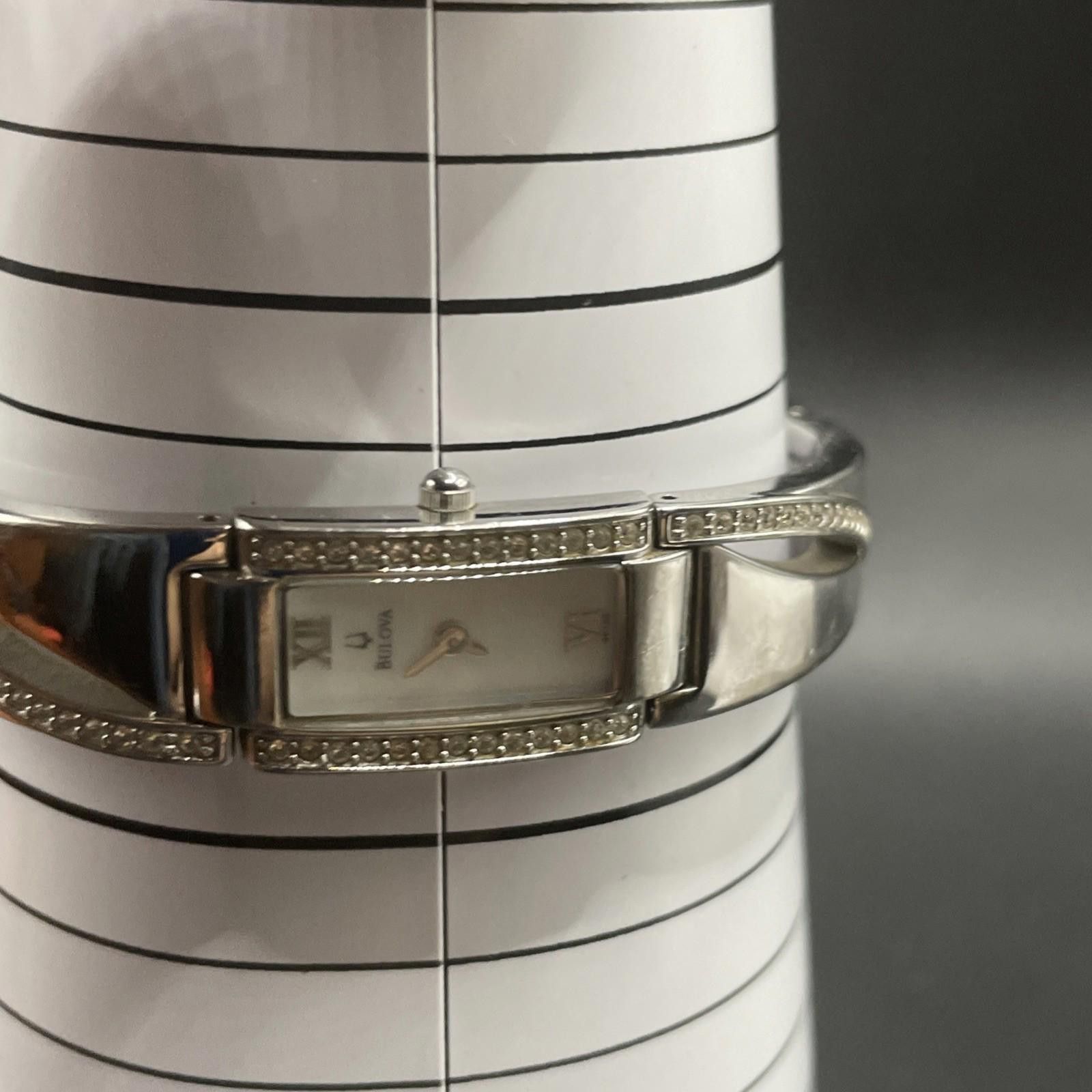 Bulova Vintage Bulova Silver Tone Crystals Quartz Watch New Bat Size ONE SIZE - 8 Thumbnail