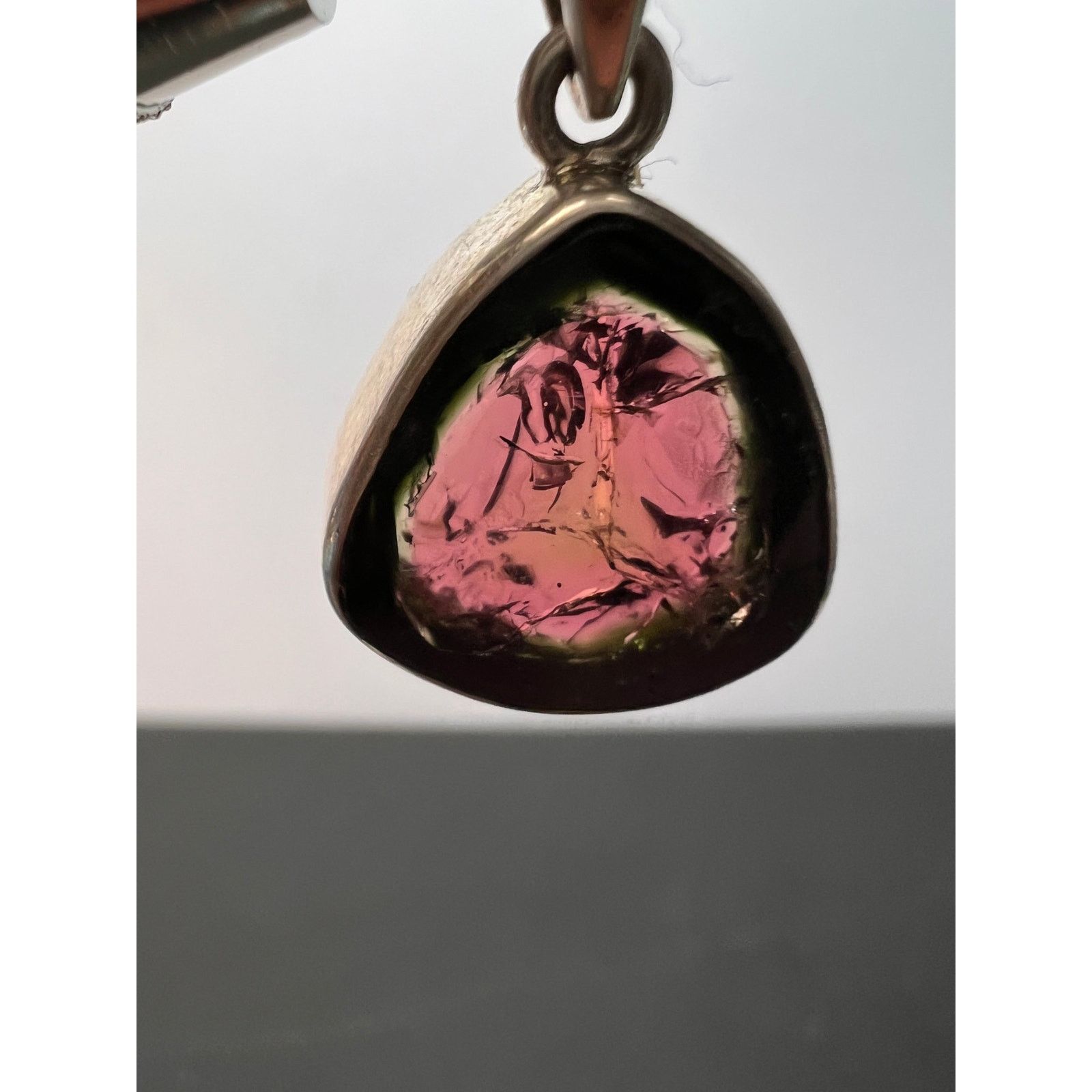 Other NEW Watermelon tourmaline slice 925 pendant 3.90 grams Size ONE SIZE - 2 Thumbnail