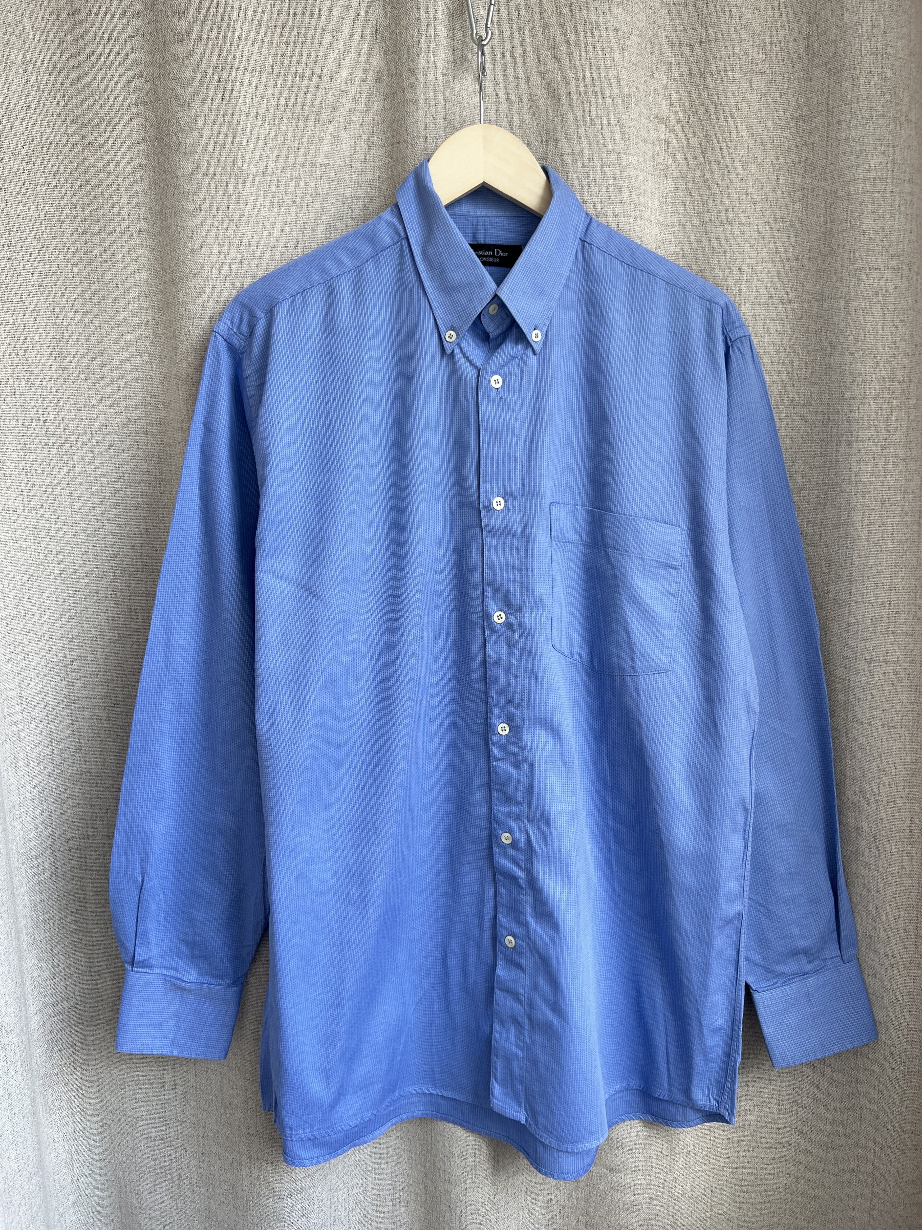 Vintage Vintage Christian Dior Monsieur Button Down Shirt Size US L / EU 52-54 / 3 - 1 Thumbnail