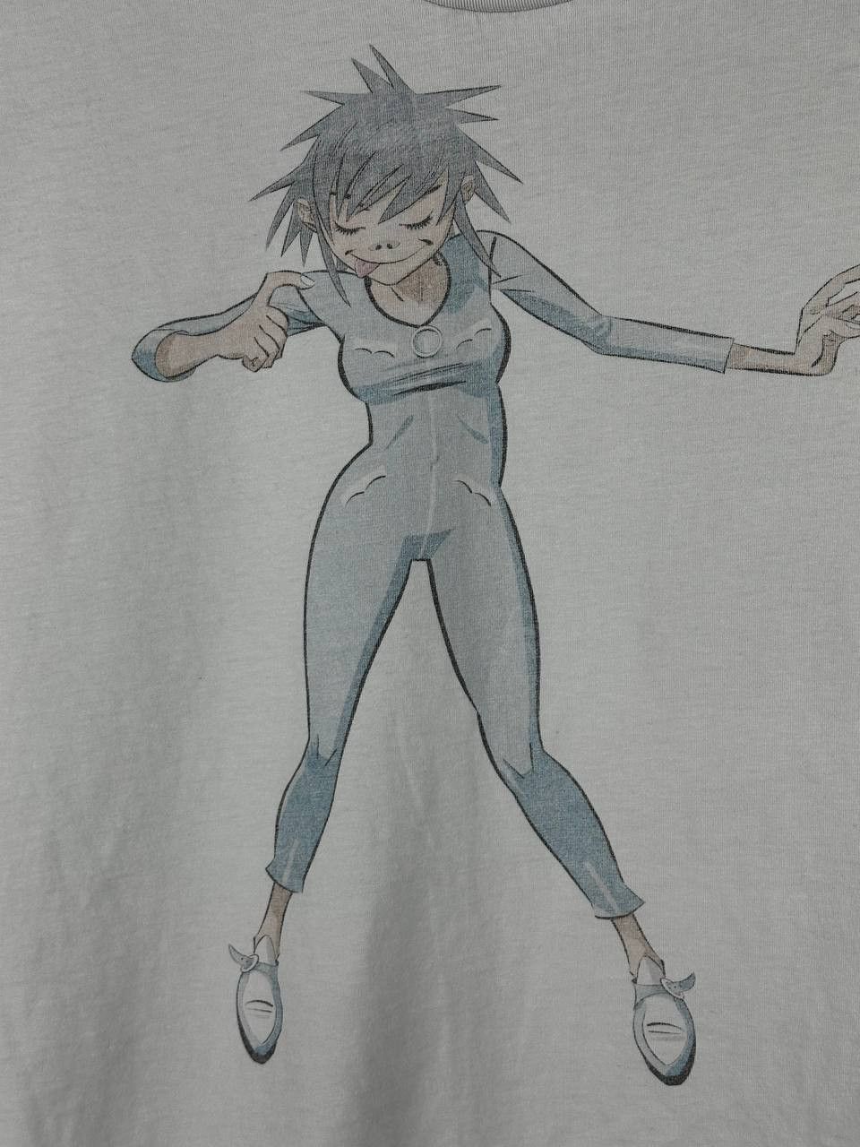 Band Tees × Japanese Brand White Gorillaz PUNK ROCK Band T Shirt Size US L / EU 52-54 / 3 - 4 Thumbnail