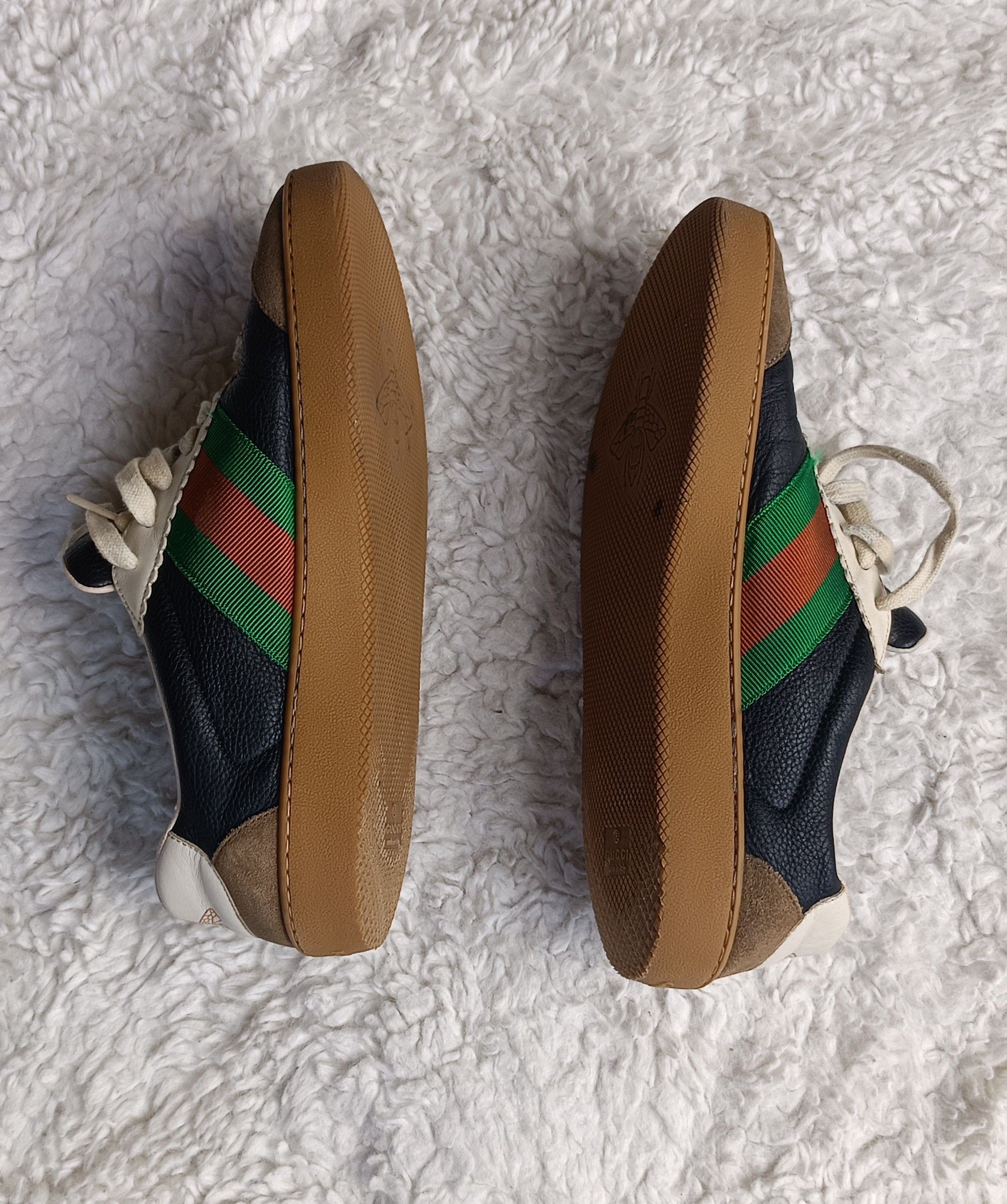 Gucci Gucci Web G74 GG Monogram Sneaker Black Leather 7.5 US/41EUR Size US 7.5 / EU 40-41 - 2 Thumbnail
