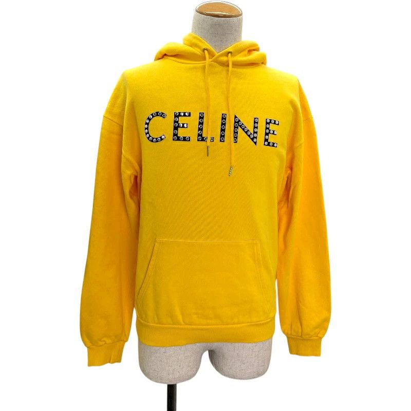 Celine CELINE Studded Logo Pullover Hoodie Yellow XS Size US XS / EU 42 / 0 - 1 Thumbnail