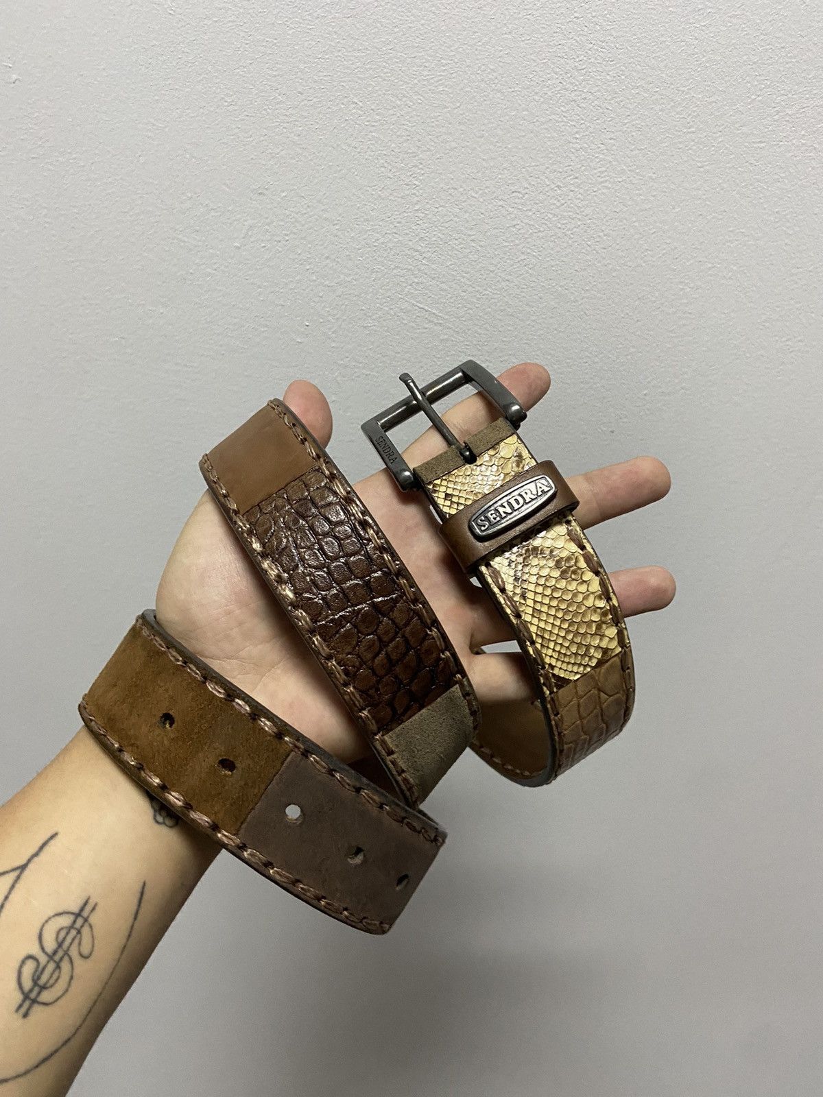 Sendra Sendra belt leather vintage python 🐍 style Spain 🇪🇸 Size ONE SIZE - 3 Thumbnail