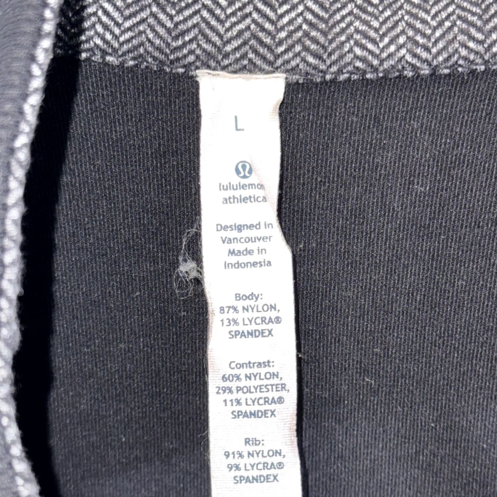 Lululemon Lululemon Athletica Jacket Mens Large Black Gray Full Zip Herringbone Raglan Track Zip Pockets Size US L / EU 52-54 / 3 - 5 Thumbnail