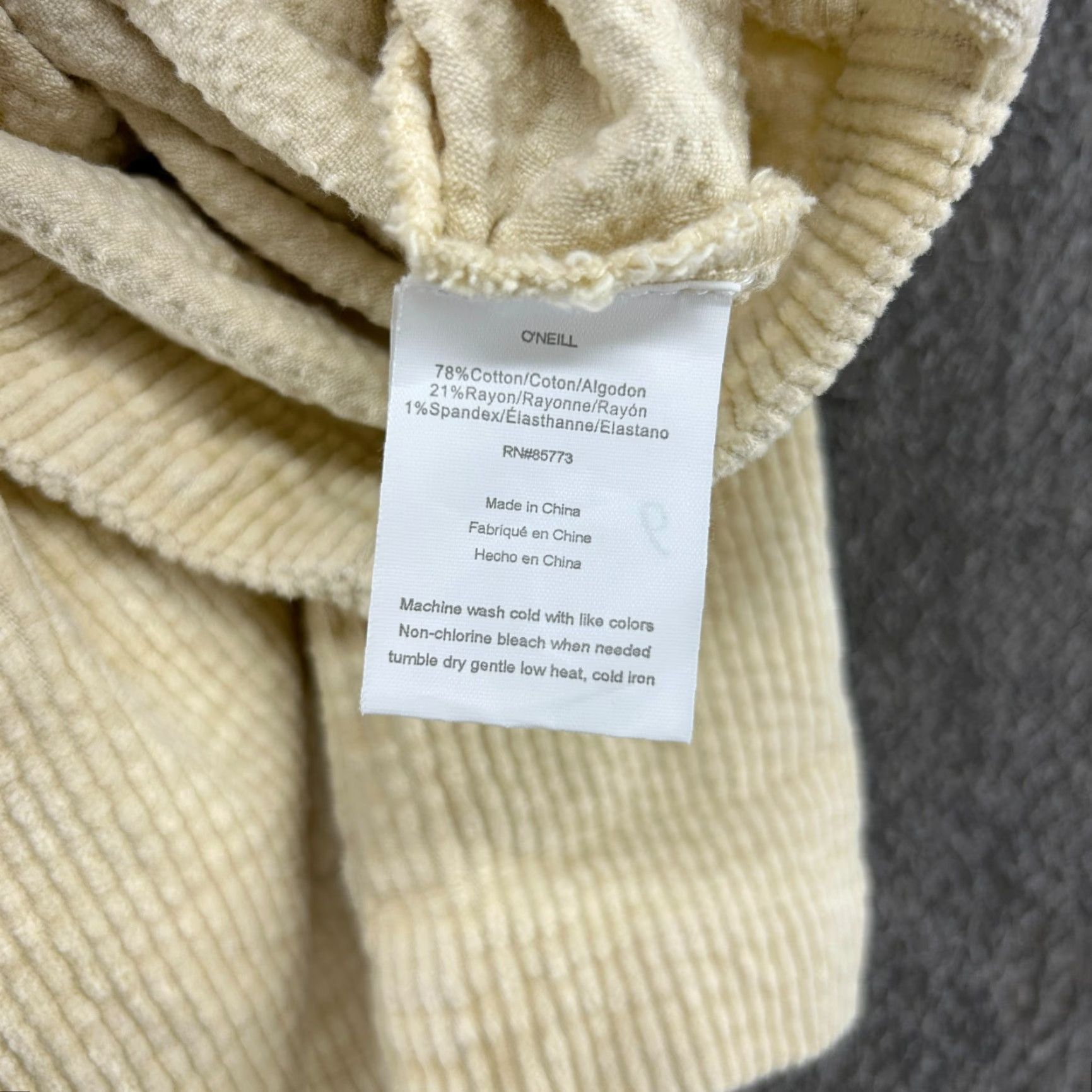 O'Neill O'Neill Corduroy Dress Womens M Ivory Mini Sleeveless Button Down Cotton Size 32" / US 10 / IT 46 - 4 Thumbnail