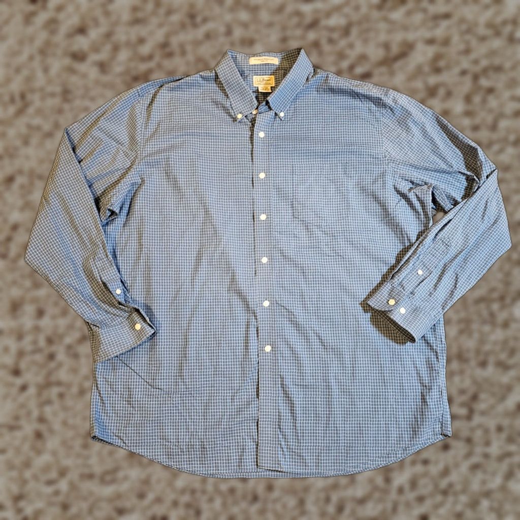 Vintage VINTAGE LL Bean Shirt Mens 2XL Blue Plaid Long Sleeve Button-Up Casual Career Mens Clothing Size US XXL / EU 58 / 5 - 1 Thumbnail