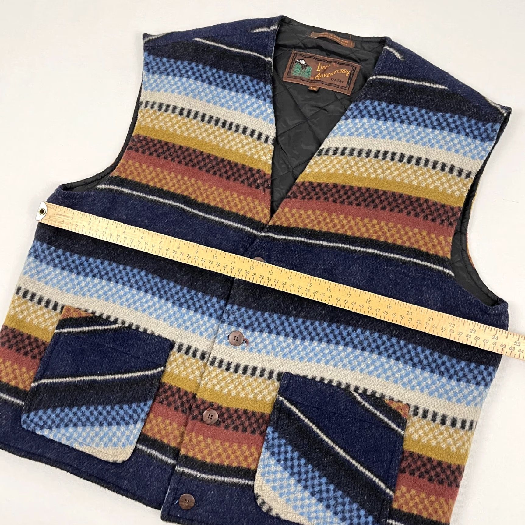 Etro VINTAGE Lifes Adventure Dash Vest Adult Large Wool Striped Southwestern Aztec Retro Jacket/Coat Size US L / EU 52-54 / 3 - 4 Thumbnail