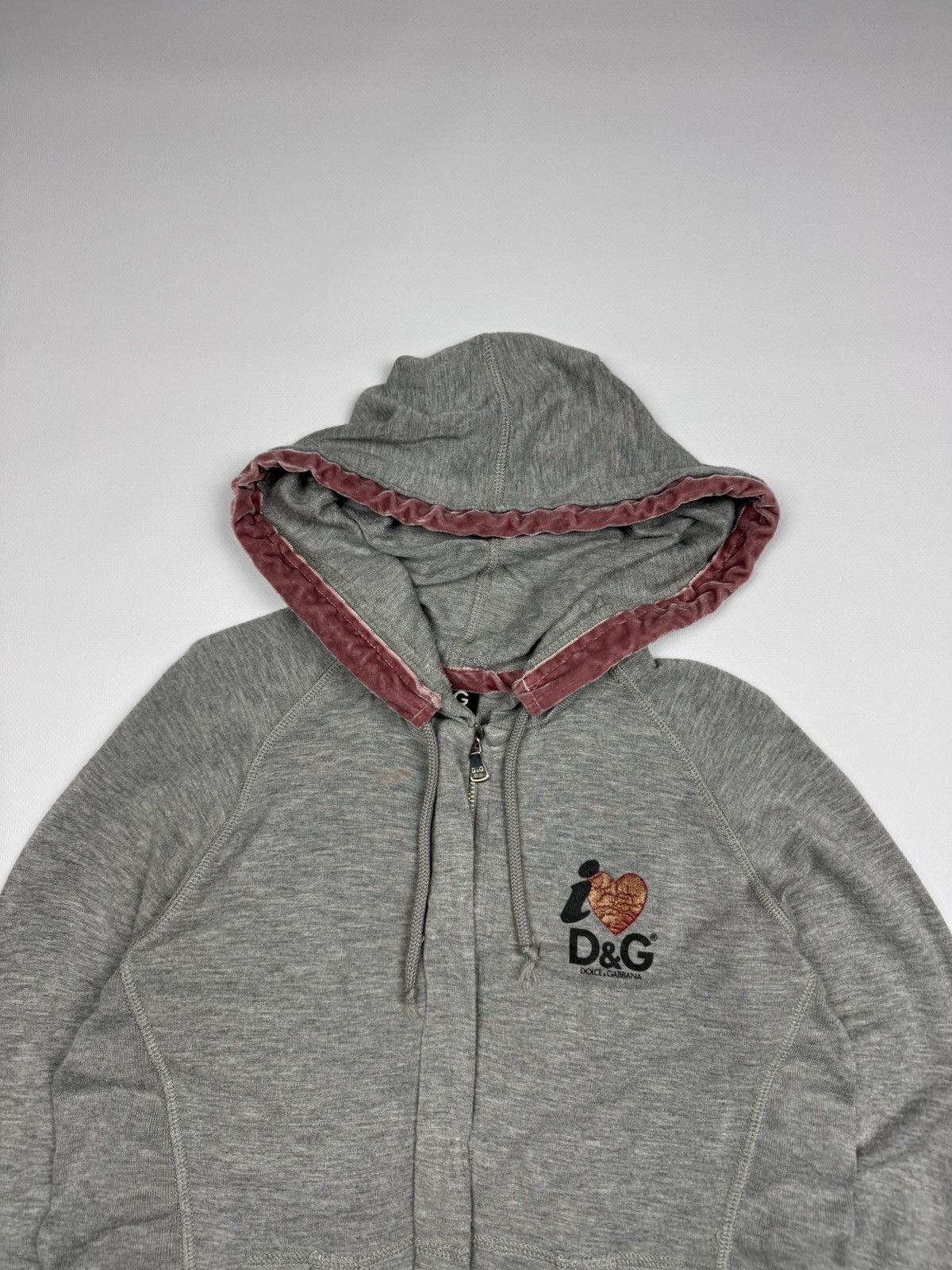 Vintage I Love Dolce Gabbana Lightweight Woman's Zip Hoodie