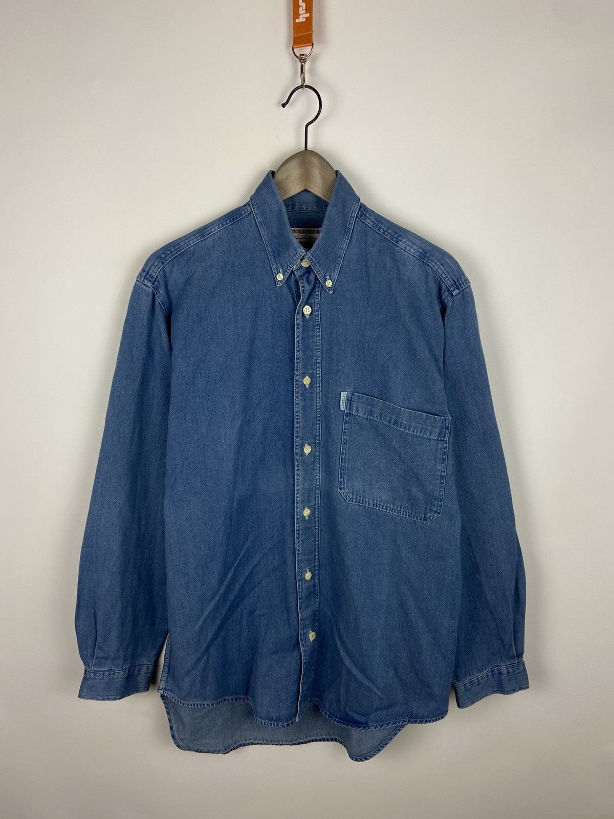 Burberry Vintage Thomas Burberry Denim Blue Men's Button-Up Shirt Size US S / EU 44-46 / 1 - 1 Thumbnail