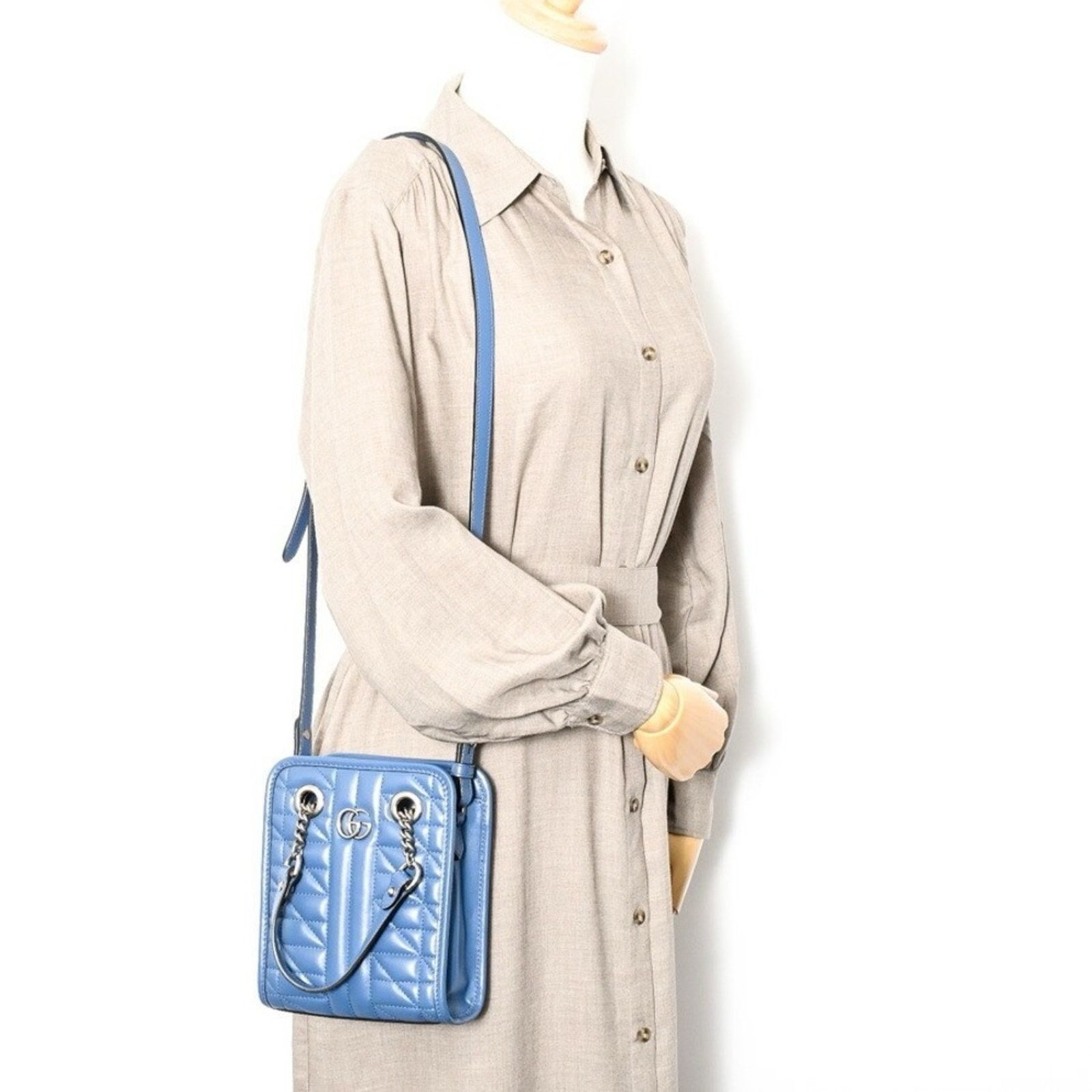 Gucci Gucci GG Marmont Matelassé Blue Crossbody 696123 Size ONE SIZE - 14 Thumbnail