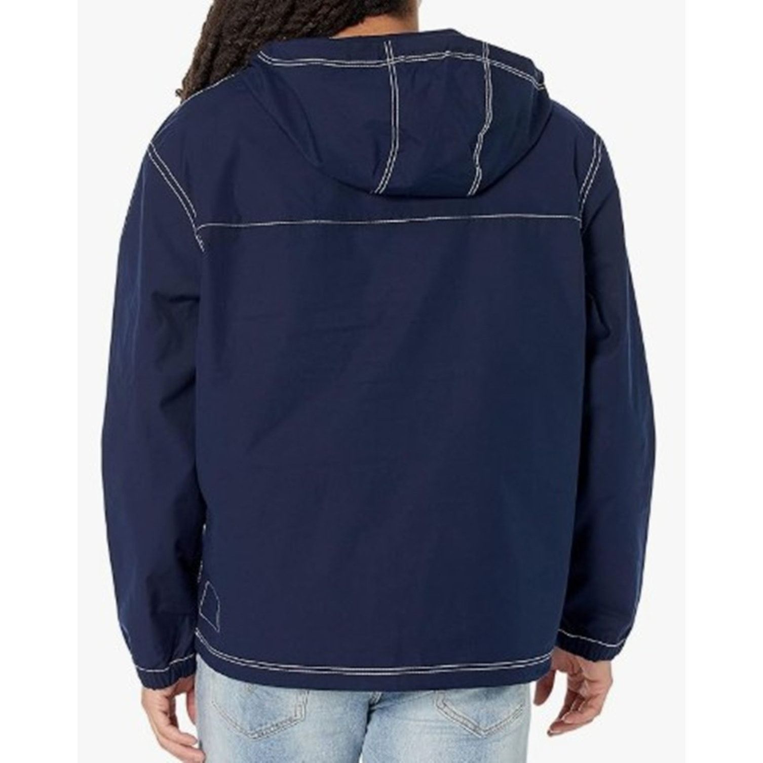 Lacoste Lacoste Men's Water-Resistant Canvas Hooded Pullover Navy L Size US XL / EU 56 / 4 - 3 Thumbnail