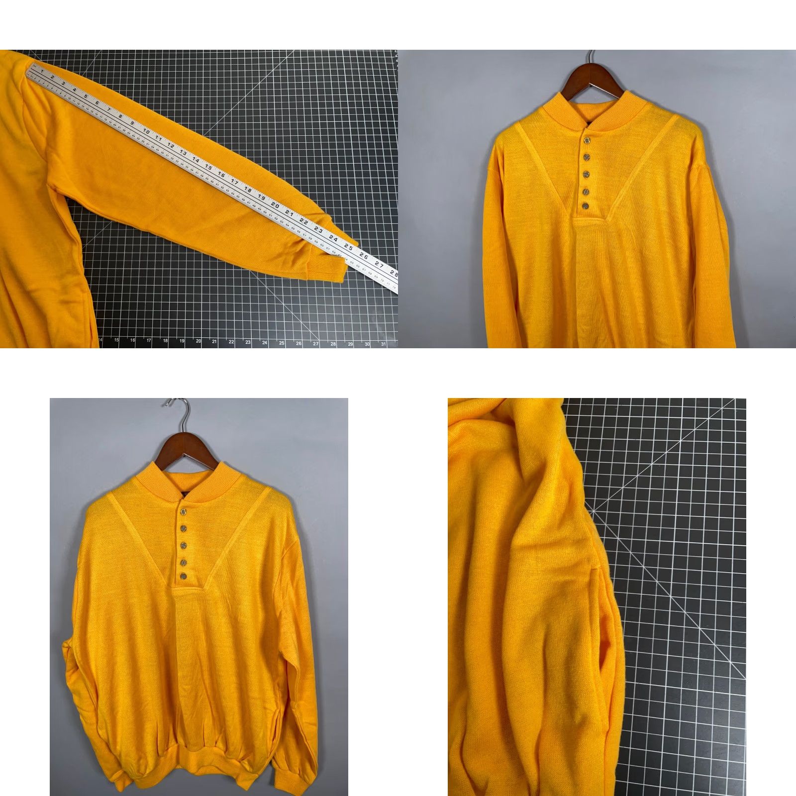 Vintage VINTAGE Country Touch Henley Sweater Adult XL Yellow Lightweight Acrylic 90s Mens Size US XL / EU 56 / 4 - 8 Thumbnail