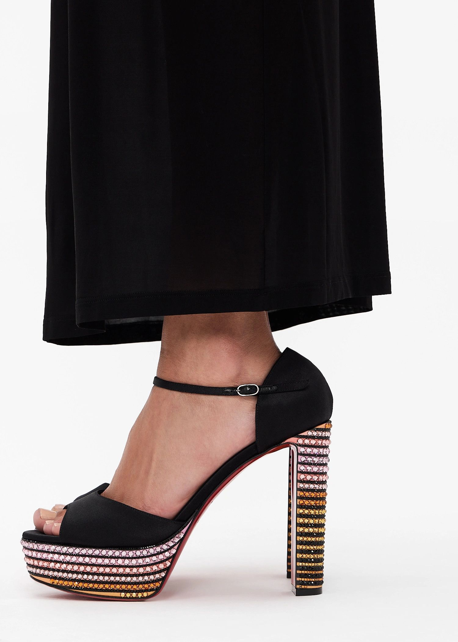Christian Louboutin os11x0526 Sandaloo 130mm Strass Sandals in Black Size US 10.5 / IT 40.5 - 2 Thumbnail