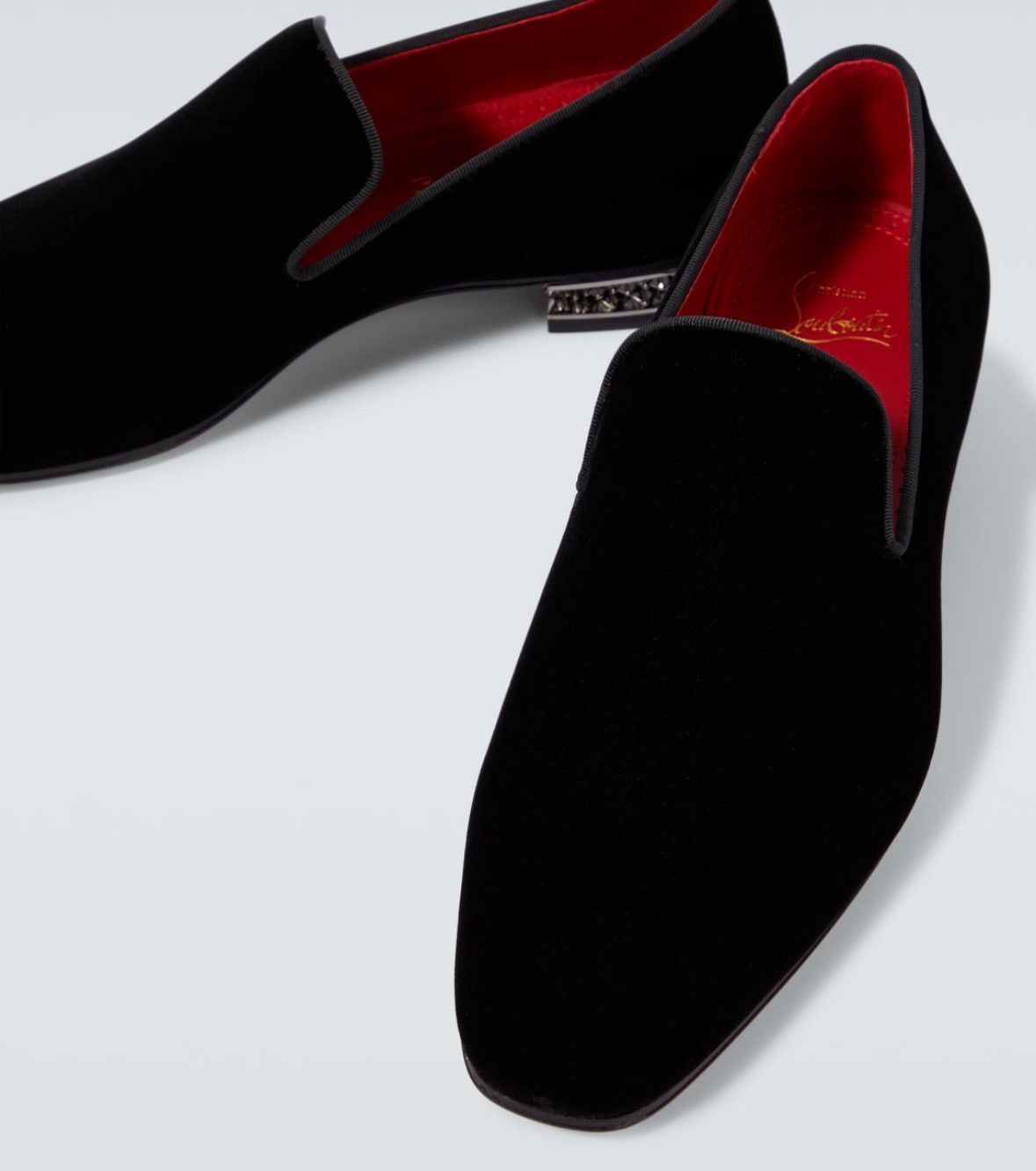 o1s1wg110924 Velvet Rock Heel Shoes in Black
