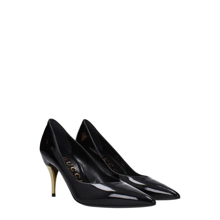 Gucci ob1o1e1124 Patent Leather Pumps in Black Size US 5.5 / IT 35.5 - 2 Thumbnail