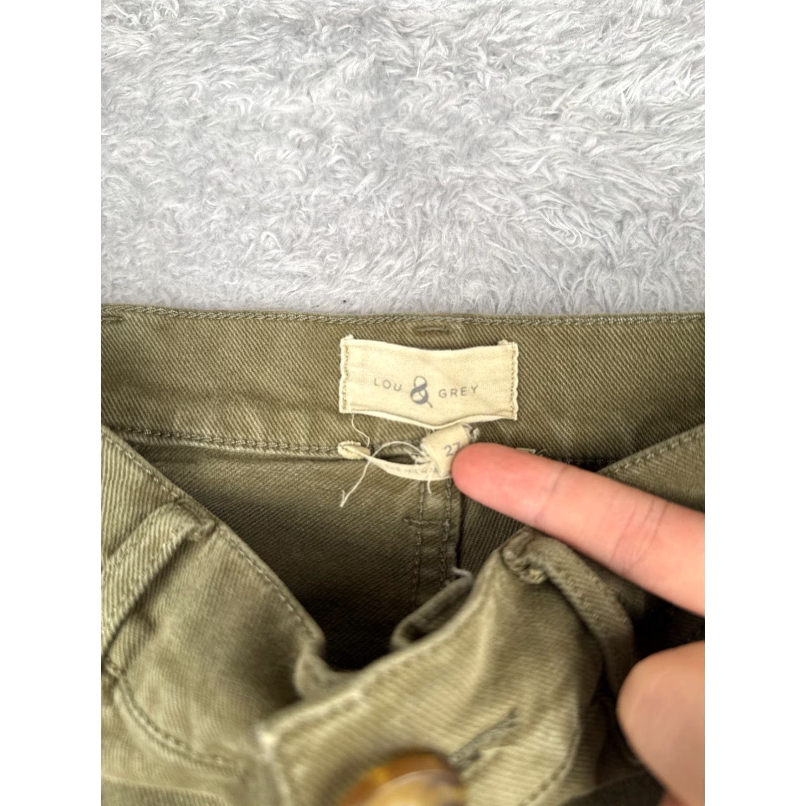 Lou & Grey Lou & Grey Jeans Womens 27 Green Denim Wide Leg Mid Rise Cotton Blend 26x25 Size 27" / US 4 / IT 40 - 6 Thumbnail