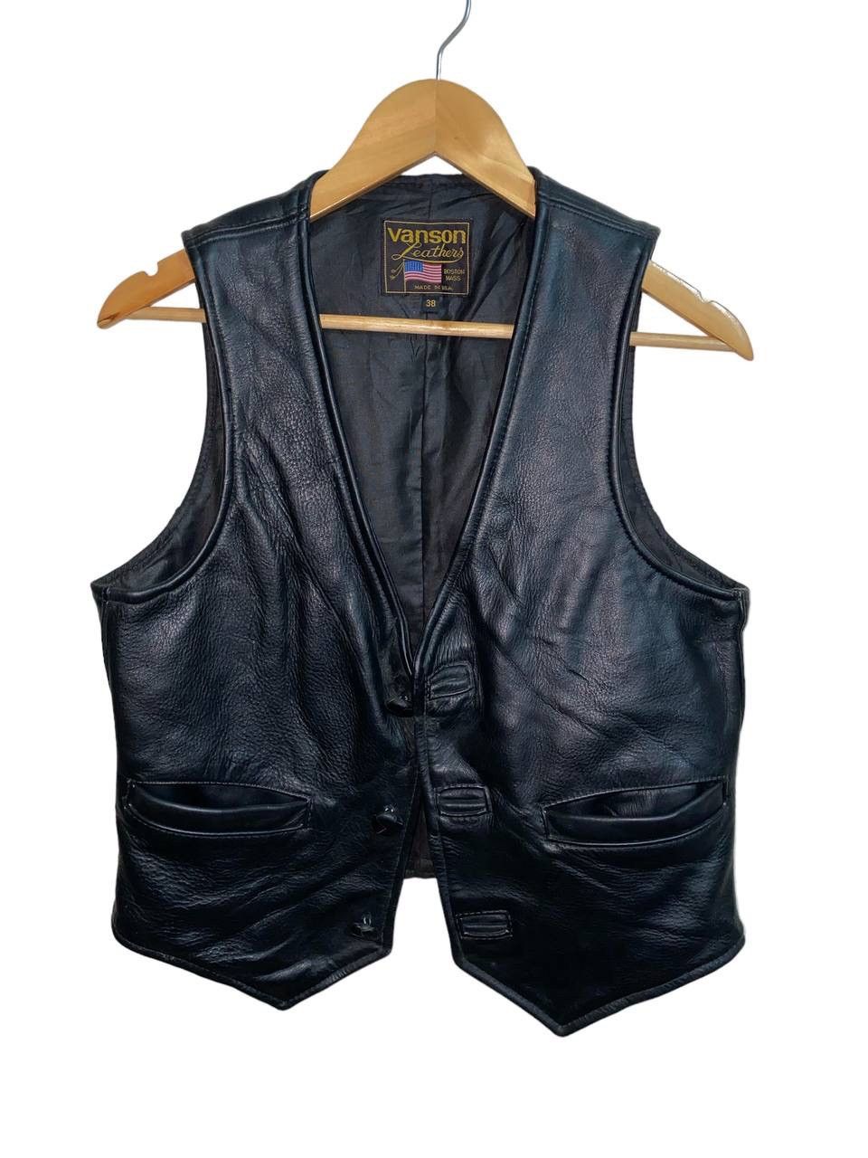 Vintage Vanson Leather Cowhide Punching Vest Jacket