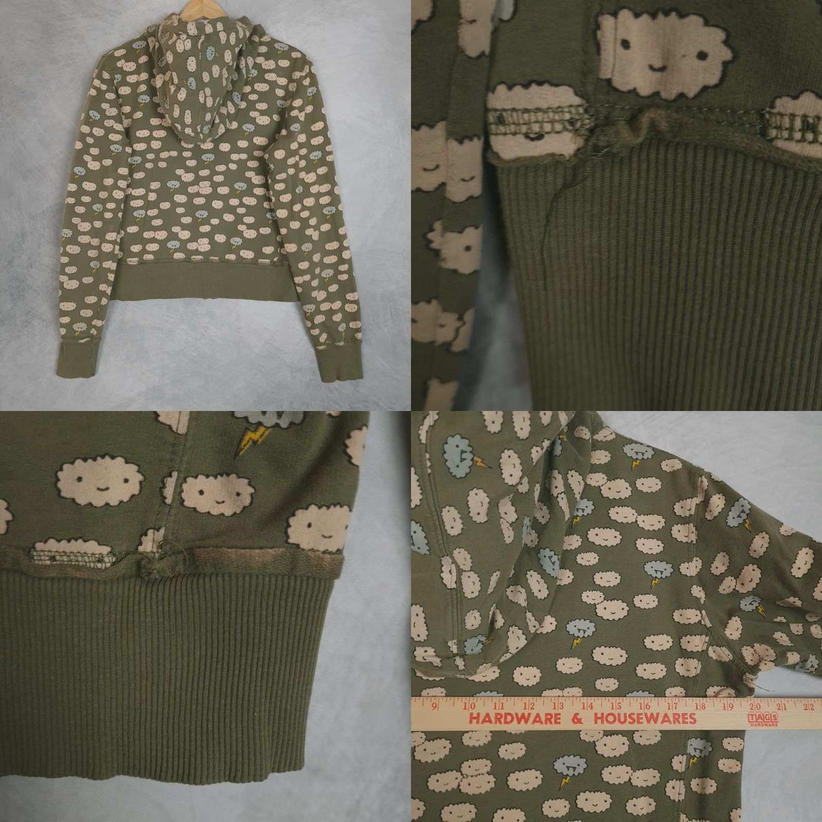 Vintage VINTAGE Loyal Army Hoodie Juniors Large Green Cloud Kawaii Sweatshirt Size L / US 10 / IT 46 - 10 Thumbnail