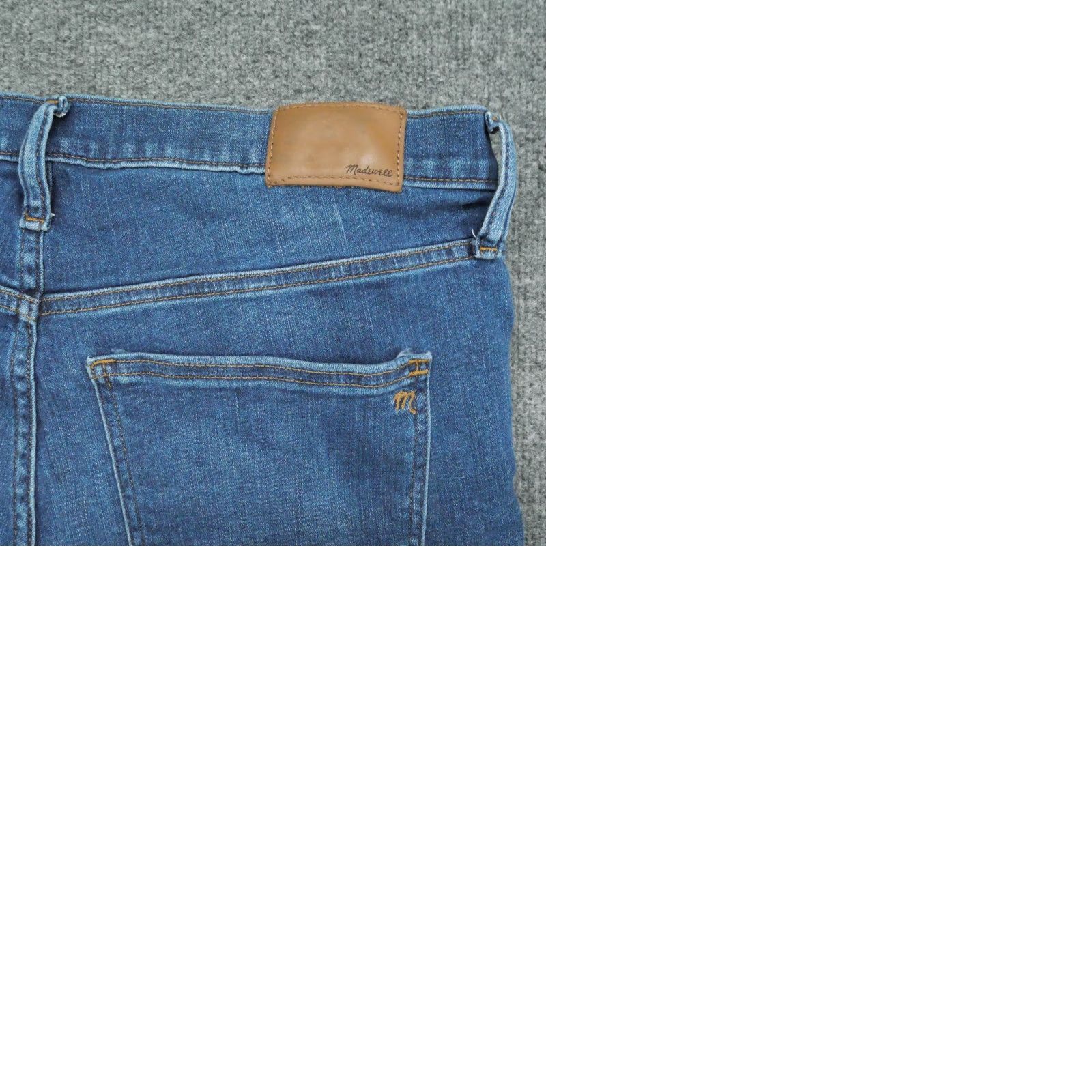 Madewell Madewell Jeans Womens 32 Blue Mid Rise Skinny Button Fly Stretch Raw Hem Crop Size 24" / US 00 / IT 34 - 9 Thumbnail