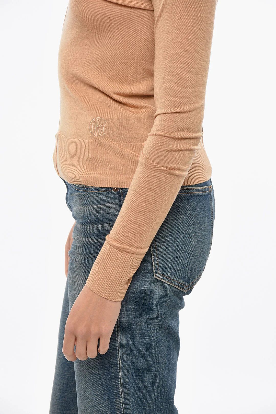 Chloe og1mm0426 Wool Turtleneck Sweater in Beige Size S / US 4 / IT 40 - 3 Thumbnail