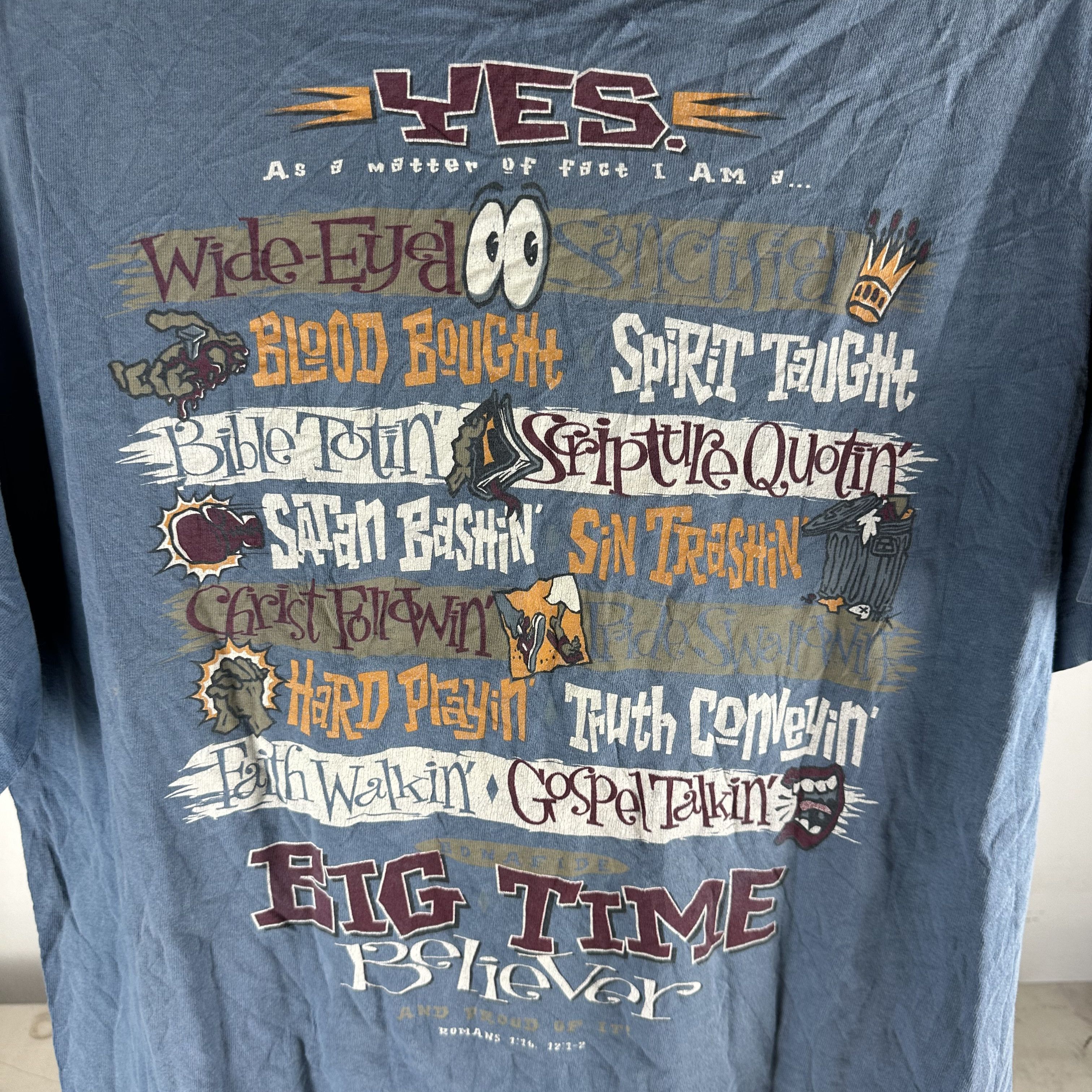 Vintage 90s Yes As A Matter of Fact I Am A Believer Religious Tee Size US L / EU 52-54 / 3 - 4 Thumbnail