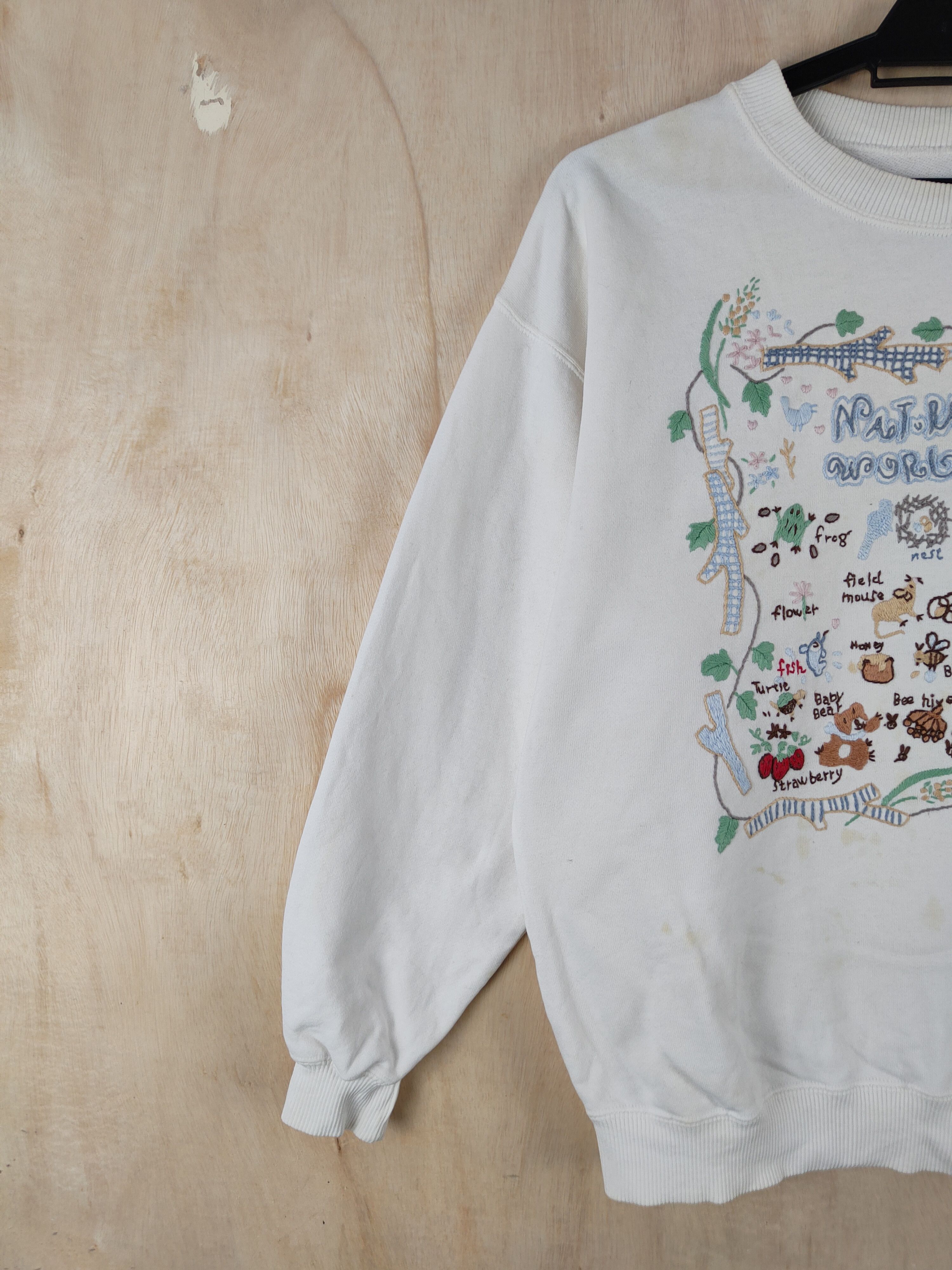 Japanese Brand × Vintage Japanese Brand art White Sweatshirts #S2640 Size M / US 6-8 / IT 42-44 - 4 Thumbnail