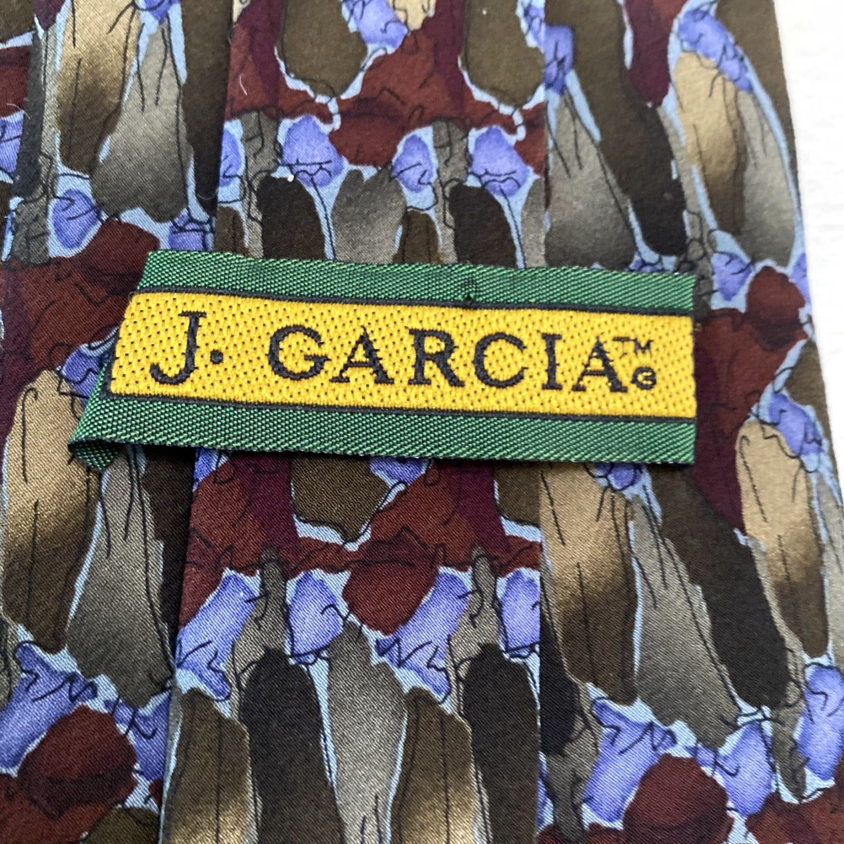 Vintage VINTAGE Garcia Men Tie 57in Silk Geometric At the Bunny Fights 90s Mens Size ONE SIZE - 5 Thumbnail