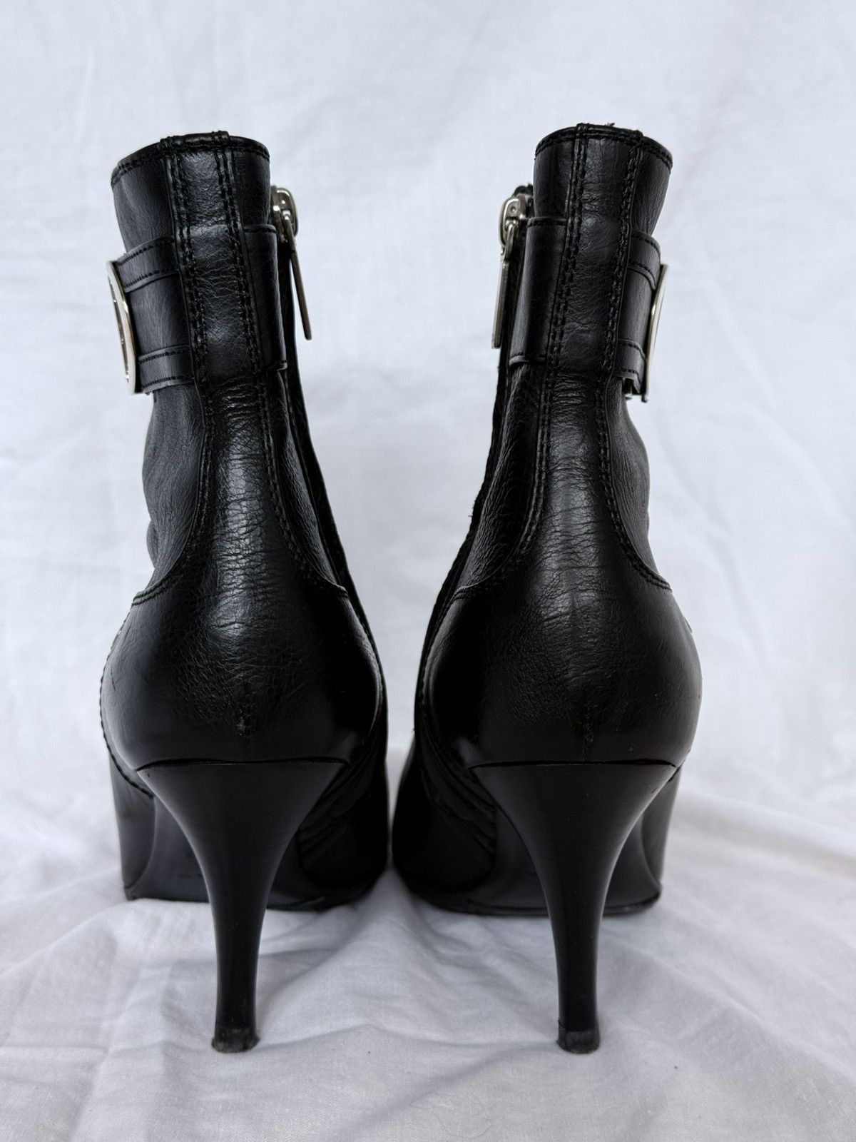 Dior Dior Buckle Black Leather biker Ankle Boots Pointed Toe Size US 7 / IT 37 - 10 Thumbnail