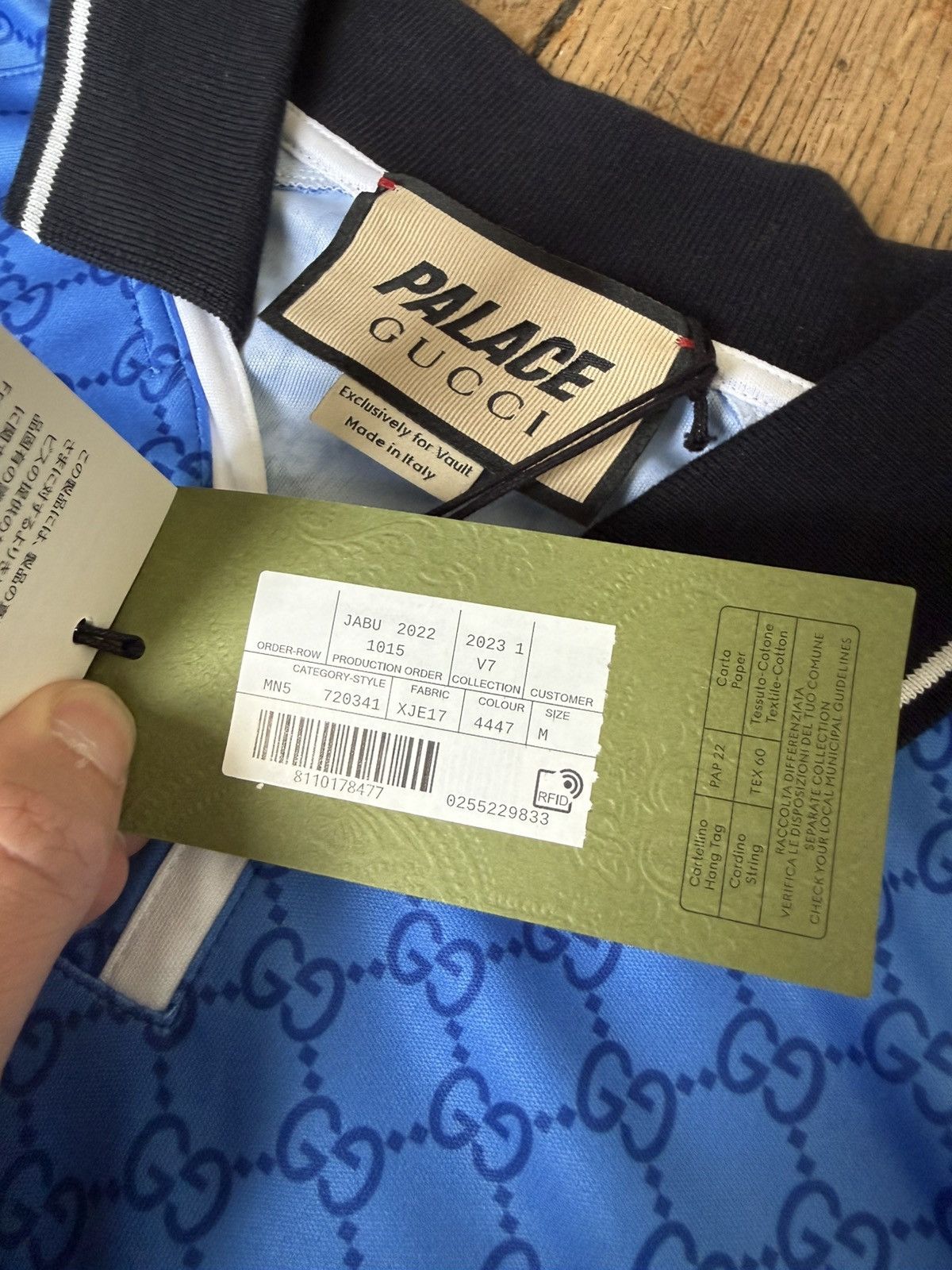 Gucci × Palace Gucci X Palace blue all over GG logo monogram print jersey Size US M / EU 48-50 / 2 - 14 Thumbnail