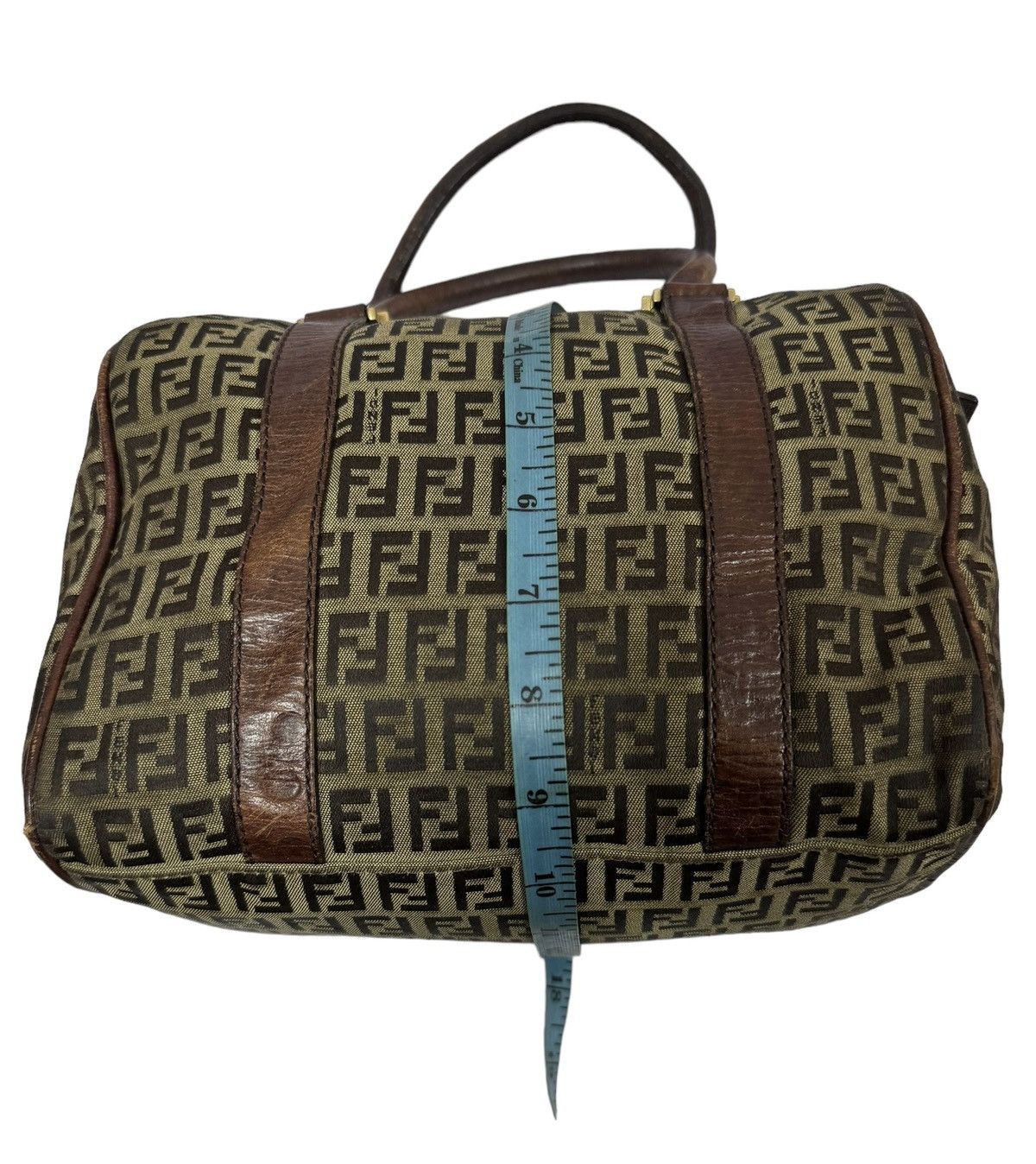 Fendi Authentic🔥Fendi Zucca Zucchino FF Logo Boston Tote Bag Size ONE SIZE - 16 Thumbnail