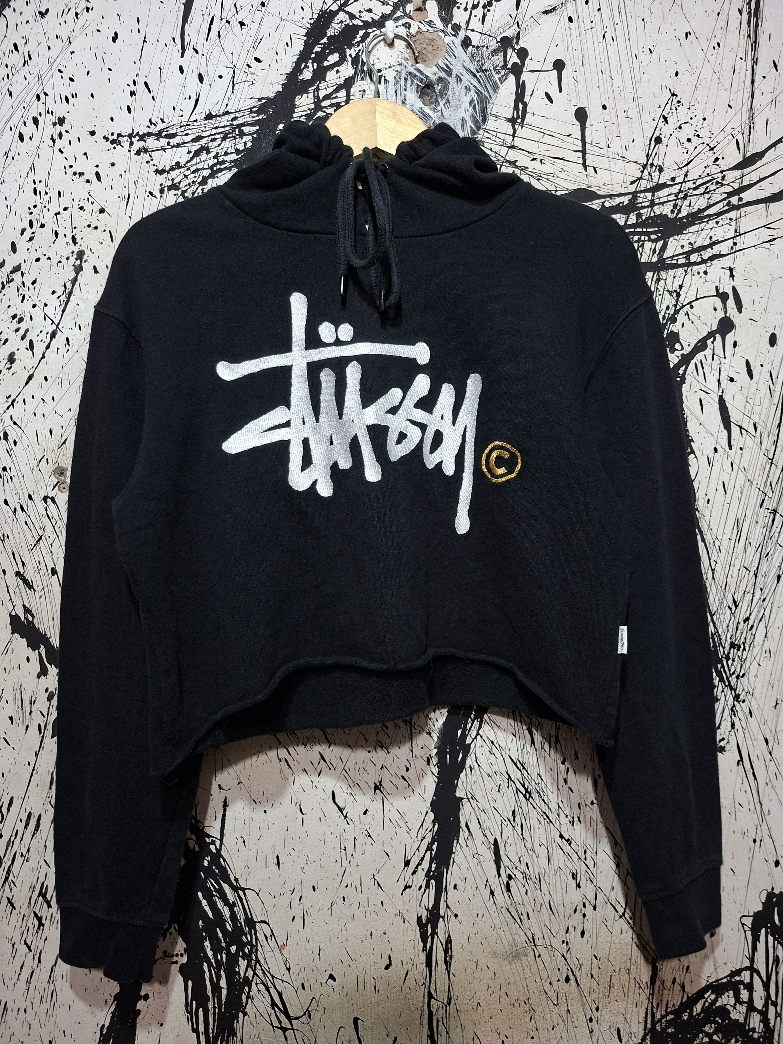 Stussy STUSSY SIGNATURE EMBROIDERED LOGO CROPPED HOODIE Size L / US 10 / IT 46 - 1 Thumbnail