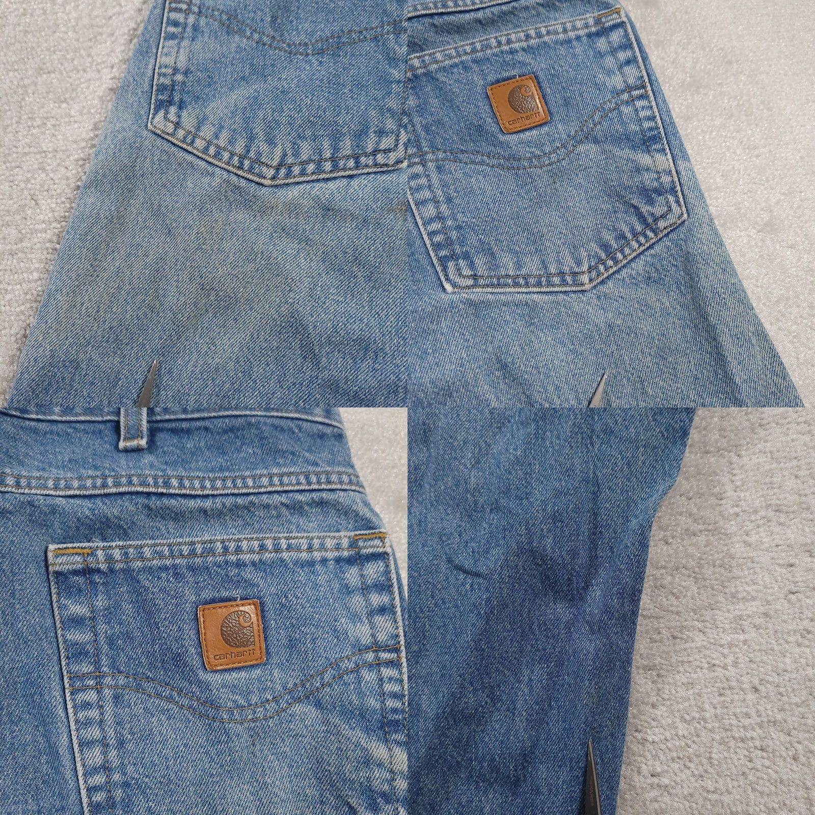 Carhartt VINTAGE Carhartt Jeans DST B17 Relaxed Fit Medium Wash 38x30 Mens Blue 5-Pocket Distressed Not Stained Size US 38 / EU 54 - 10 Thumbnail