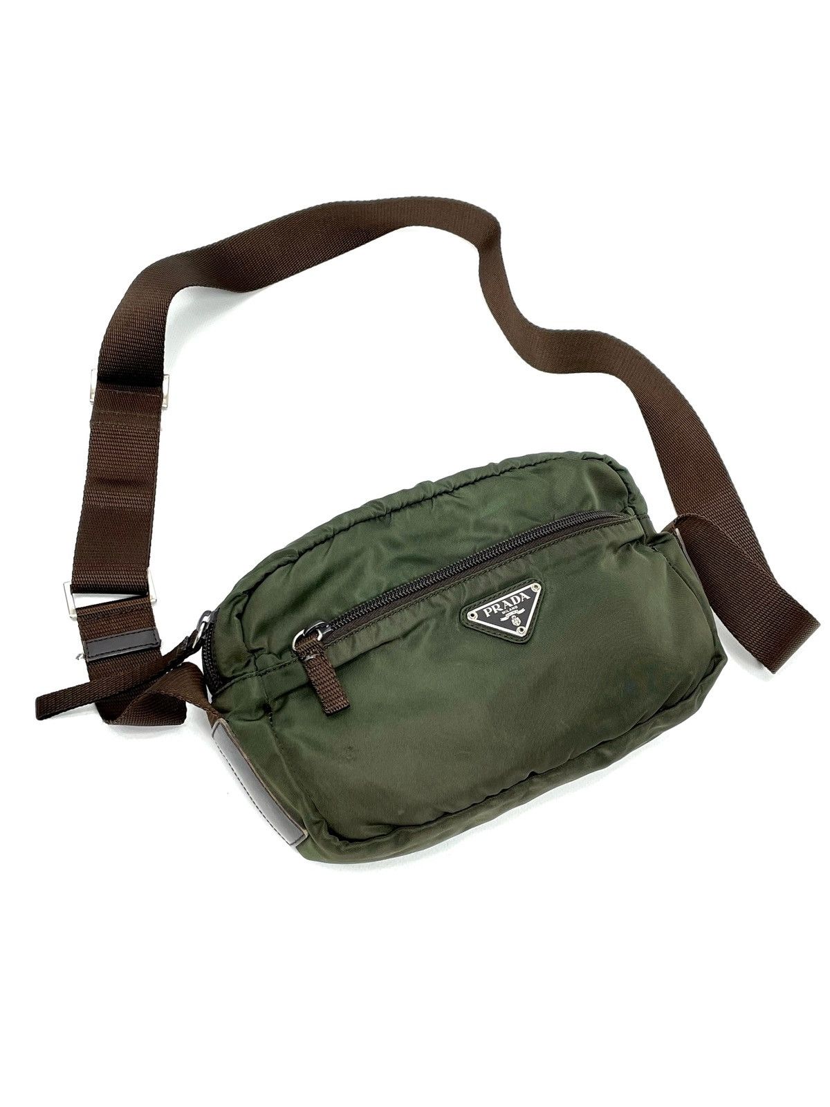 Prada Prada Milano Tessuto Nylon Crossbody Bag – Olive Green Size ONE SIZE - 3 Thumbnail