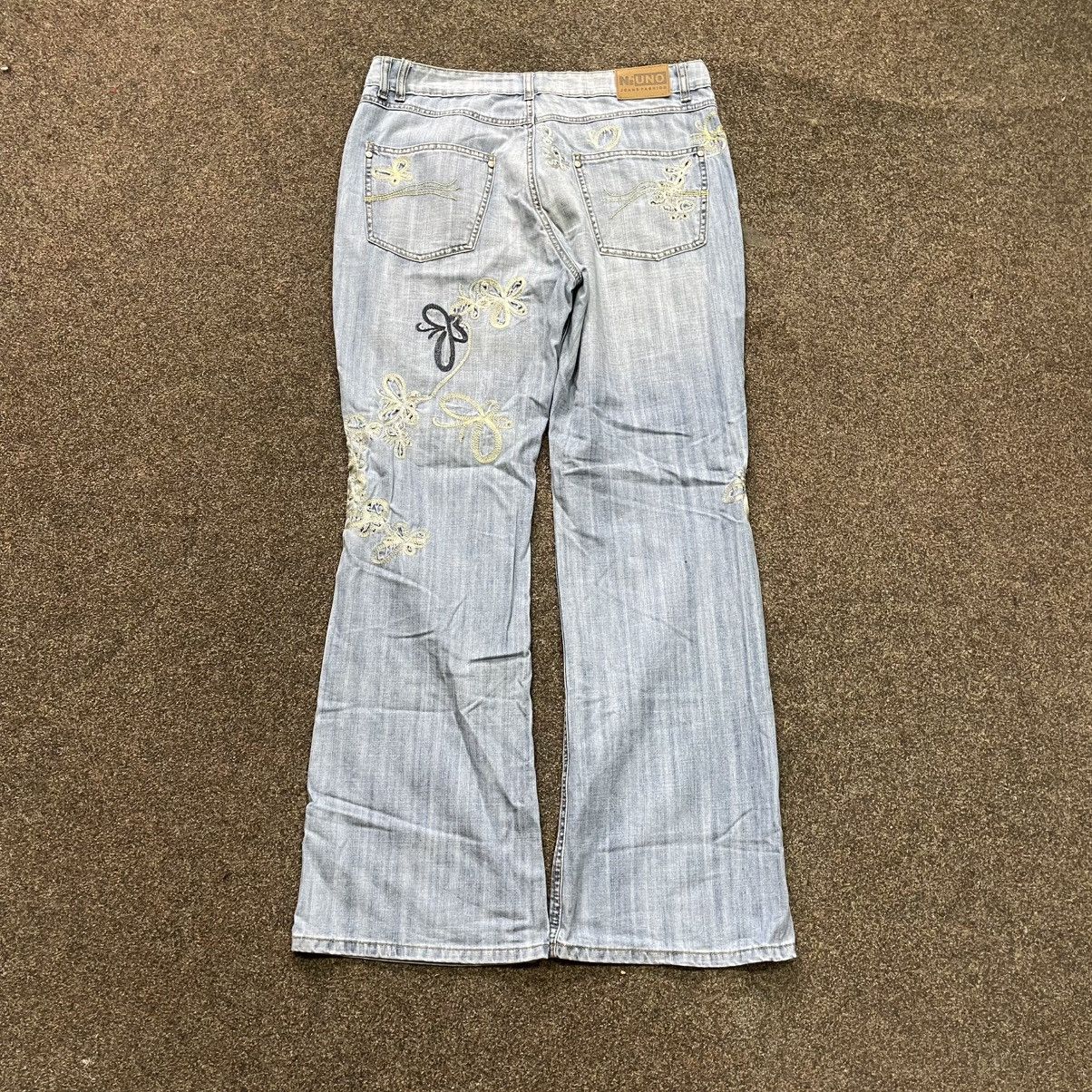 Vintage Vintage Y2K Baggy Flared Jeans 90s Distressed Skate Grunge Size 36" / US 14 / IT 50 - 3 Thumbnail