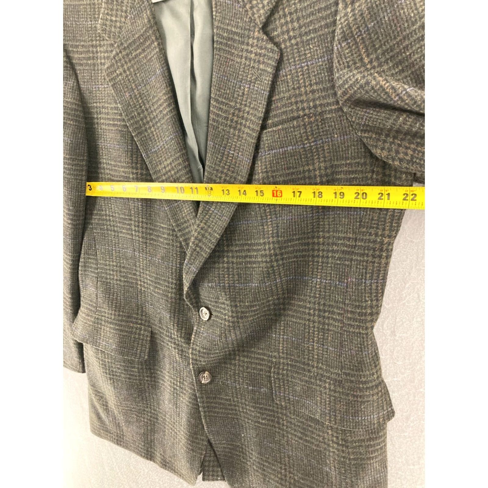 Hart Schaffner Marx Hart Schaffner Marx Blazer Mens Wool Plaid Single-Breasted Two-Button Notch Lapel Long Jacket 42 Multicolor Wool Blazer Men Size 42R - 2 Thumbnail