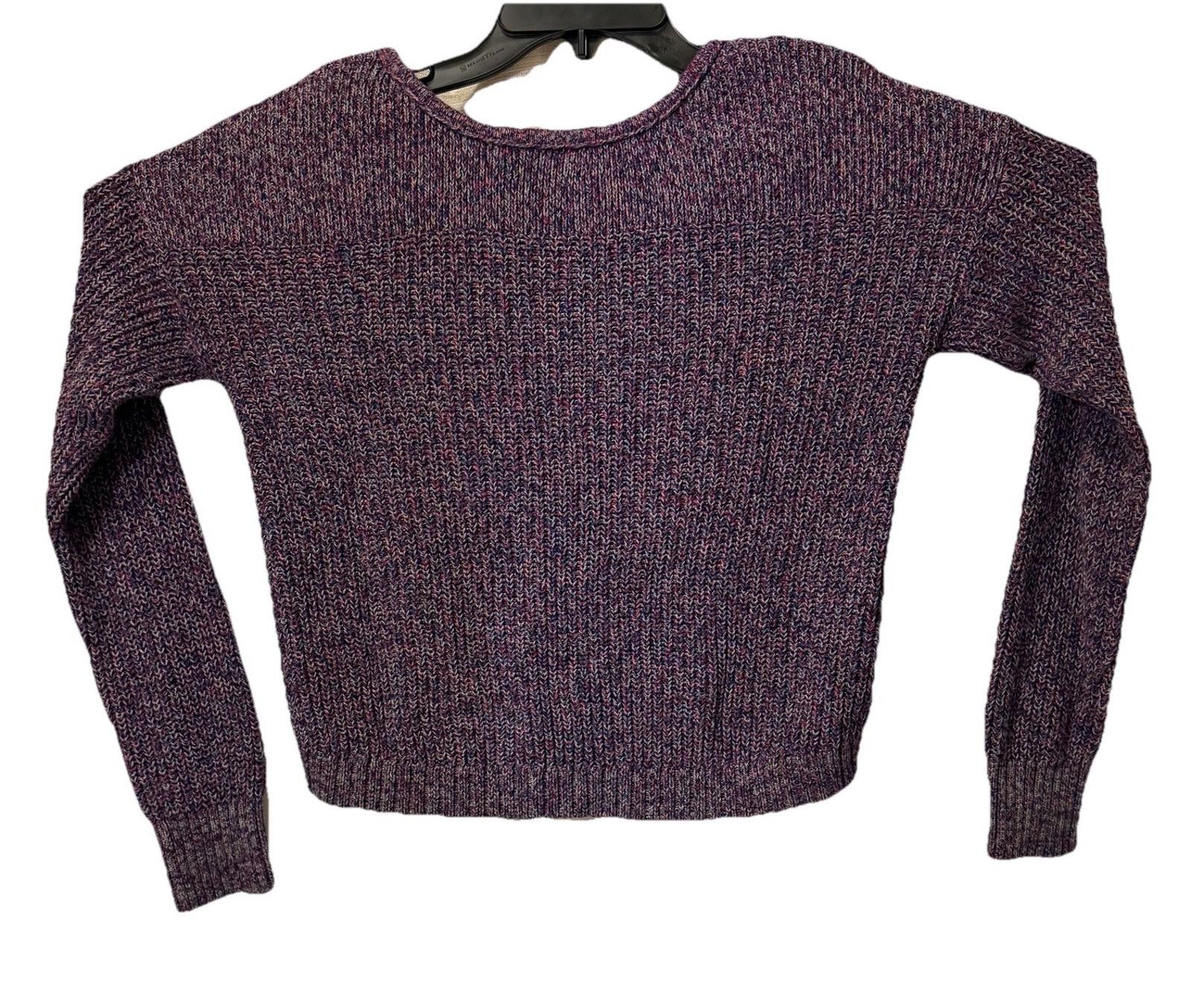 American Eagle Outfitters Y2K American Eagle Cropped Knit Sweater Purple Marled Size M Size M / US 6-8 / IT 42-44 - 2 Thumbnail