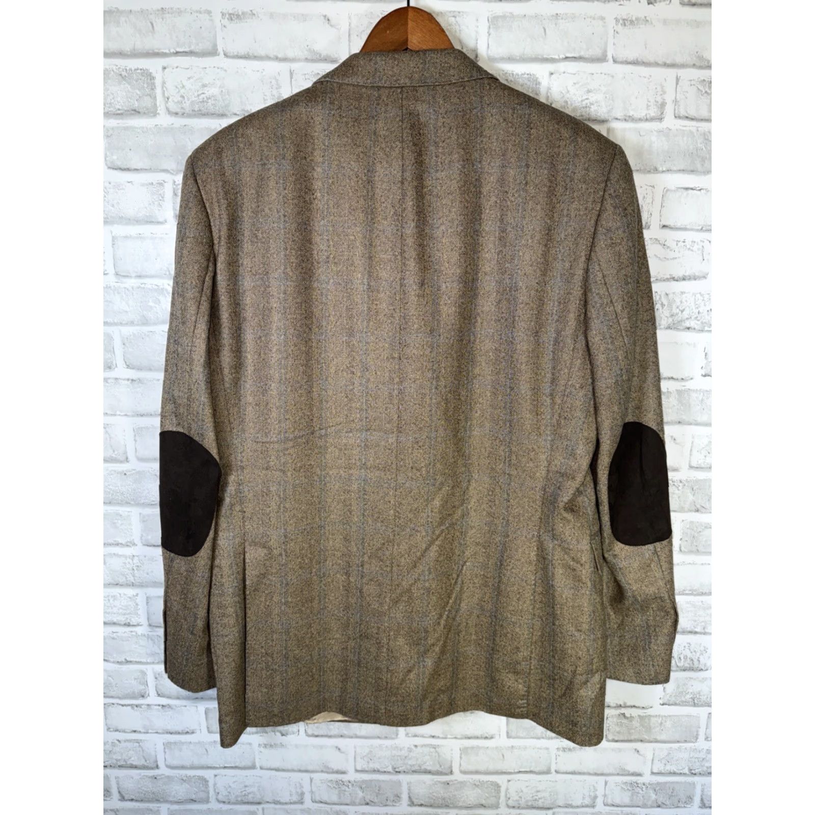 Loro Piana PAUL ROSEN LUXURY Zelander Wool Plaid 3-button Coat Mens 44 Blazer Jacket Sport Coat Four-Button Four Button Beige - 44 Regular Mens