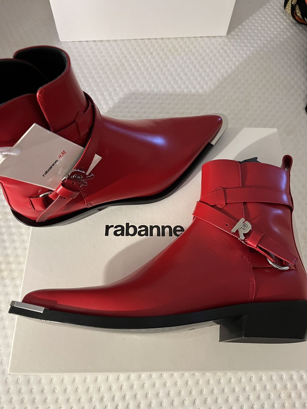 image of H&m X Rabanne Men’S Boots Size Eu42 in Red, Women's