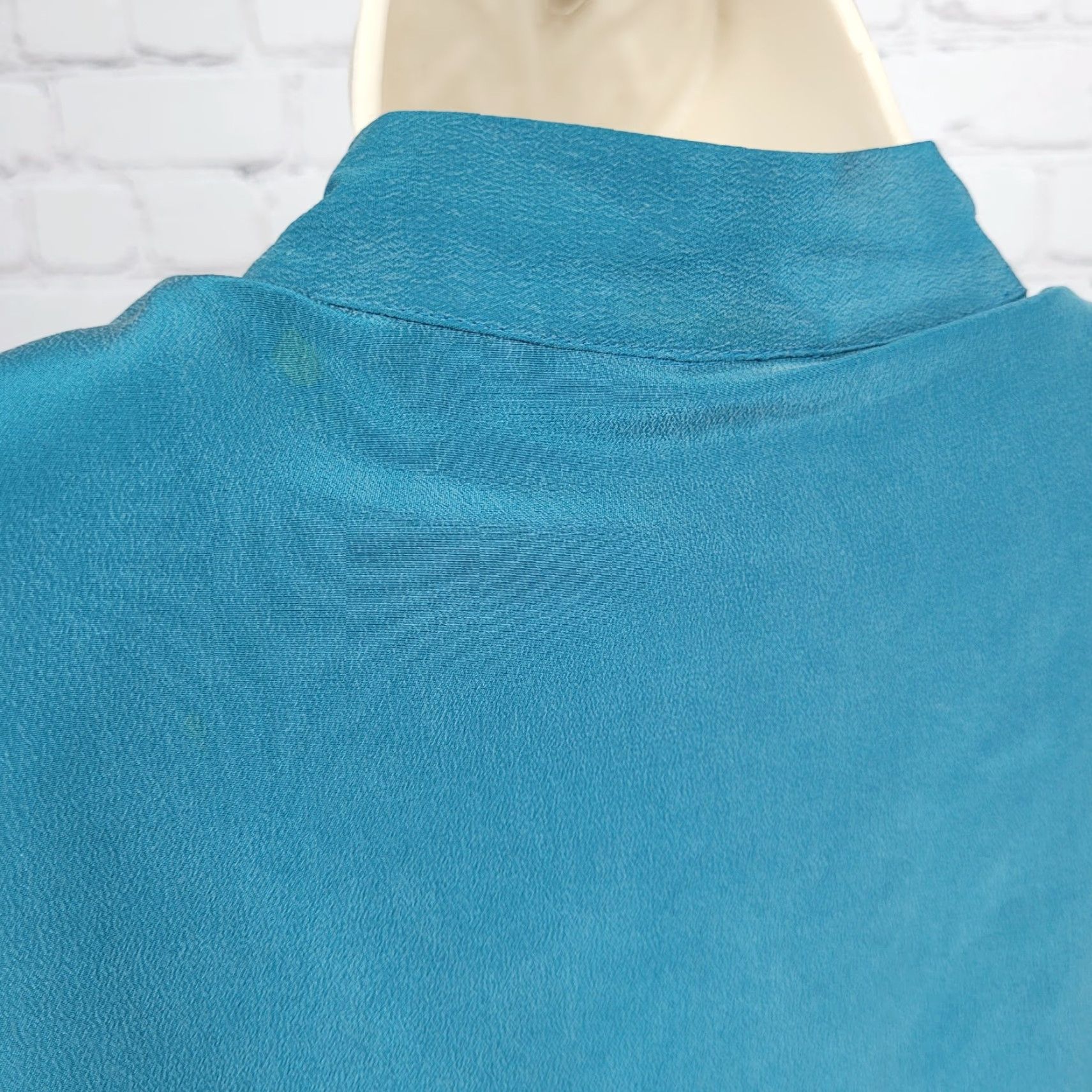 Vintage VINTAGE Jacqueline Ferrar Blue 100% Silk Button Up Long Sleeve Shirt Blouse Top XS Size XS / US 0-2 / IT 36-38 - 4 Thumbnail